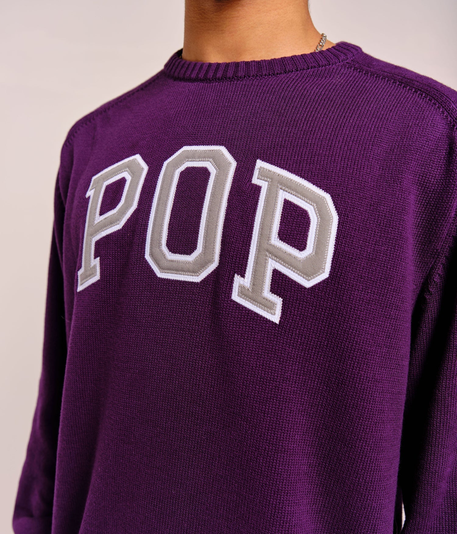 POP TRADING COMPANY ARCH KNITTED CREWNECK - MYSTERIOSO