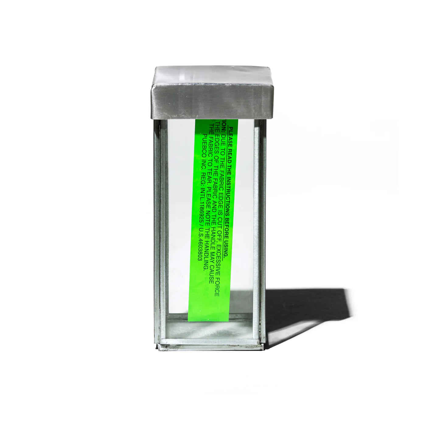 PUEBCO GLASS BOX W/RECYCLE STEEL LID PEN STAND - NO COLOR
