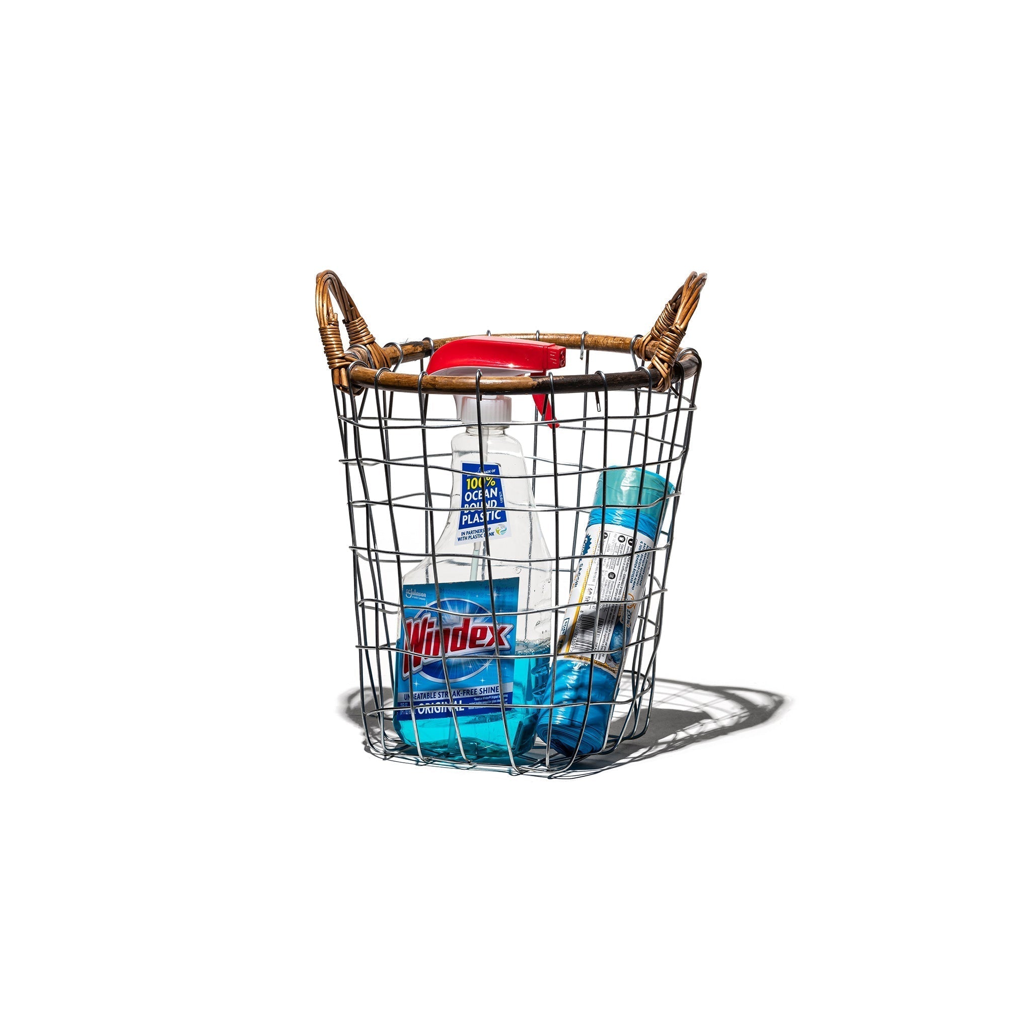 PUEBCO RATTAN TOP WIRE BASKET / Small