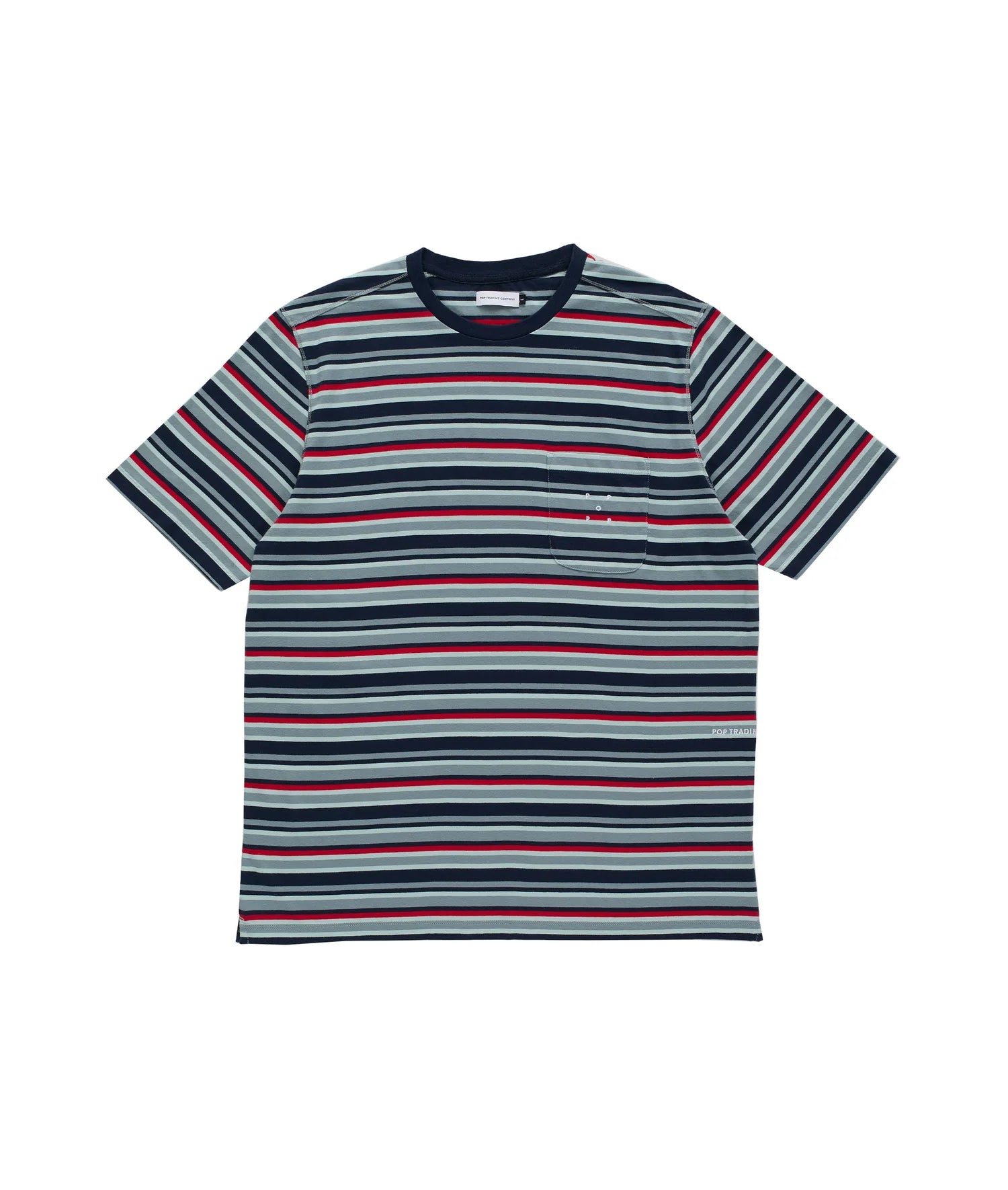 POP TRADING COMPANY STRIPED POCKET T-SHIRT - MULTICOLOUR
