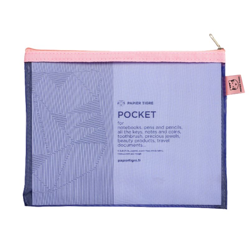 PAPIER TIGRE POCHETTE MESH M - INDIGO