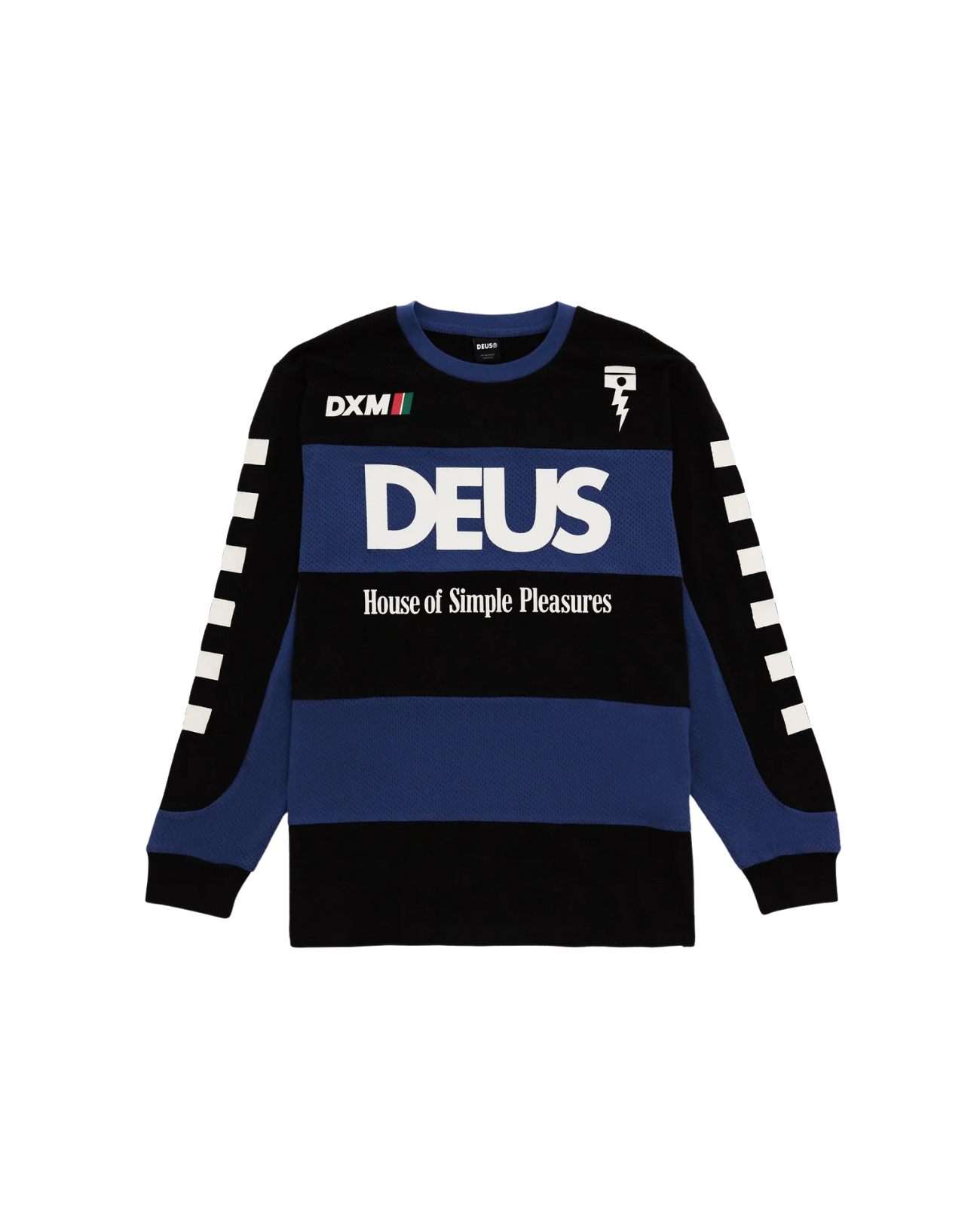 DEUS EX MACHINA VILANDER MOTO JERSEY - MECHANIC BLUE COMBO