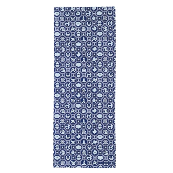 MARUSHIN SUN HEART SUPER MARIO NAVY CHARACTERS JAPANESE HAND TOWEL - MULTICOLOR
