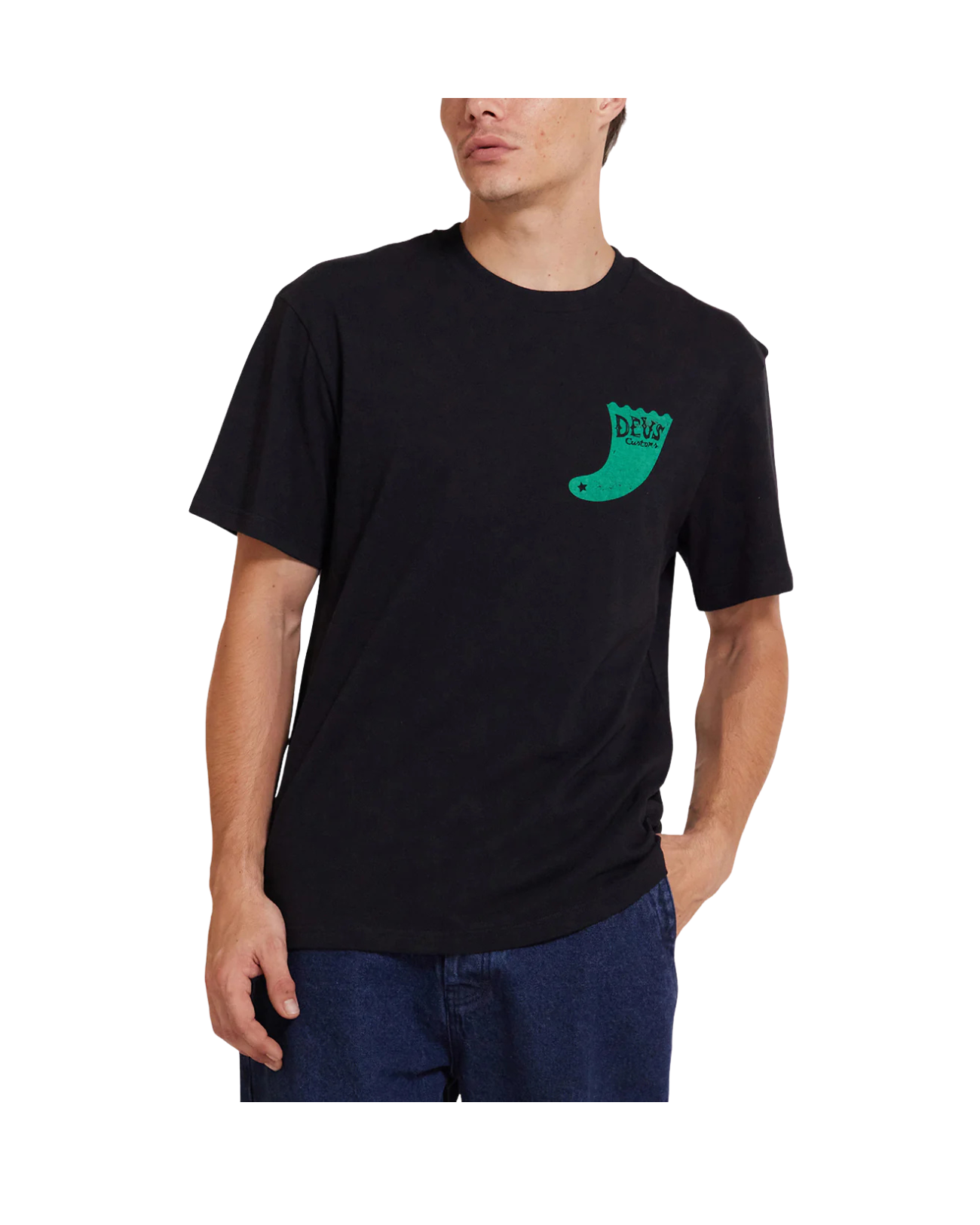 DEUS EX MACHINA SINGLE FIN TEE - BLACK