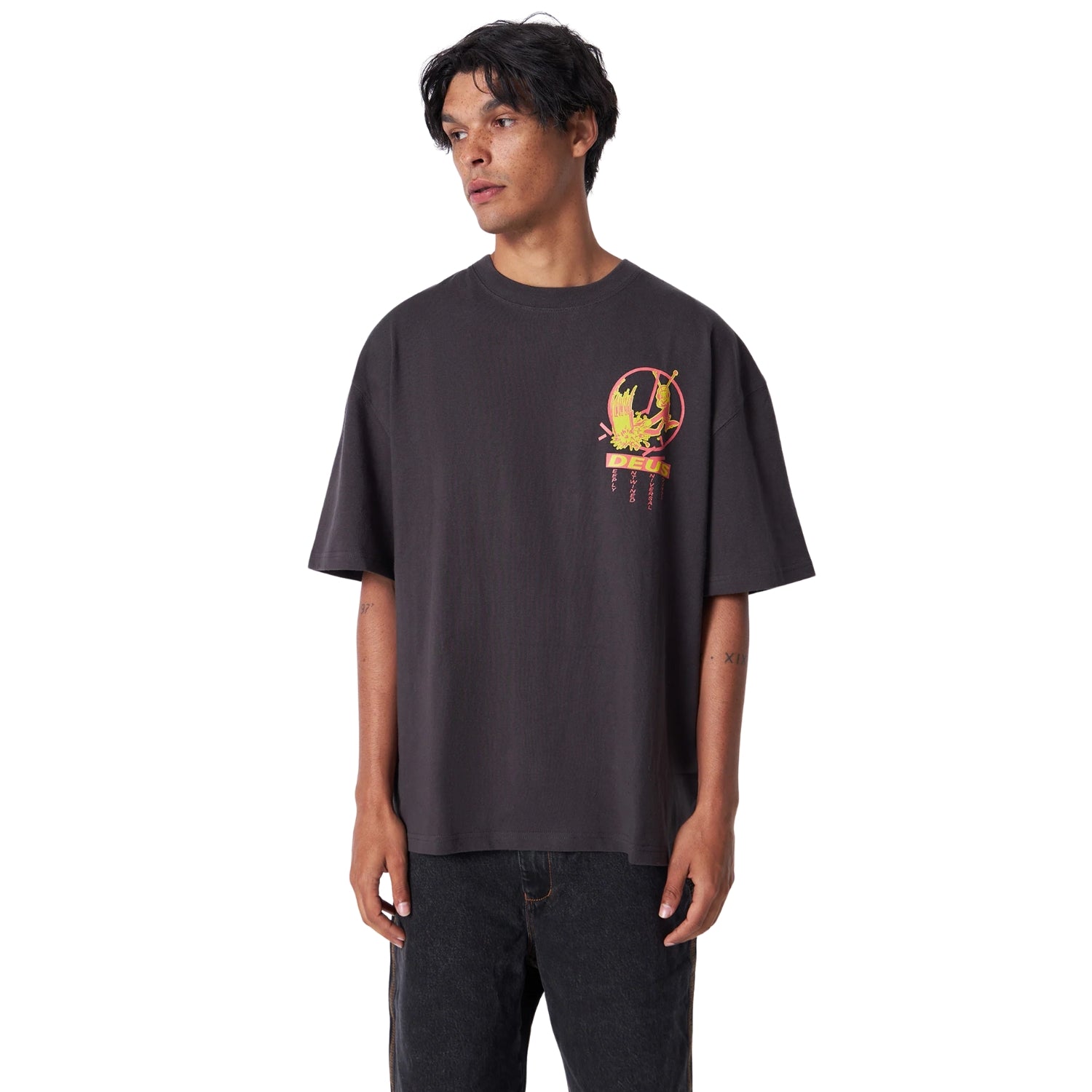 DEUS EX MACHINA BROADCASTING TEE - ANTHRACITE