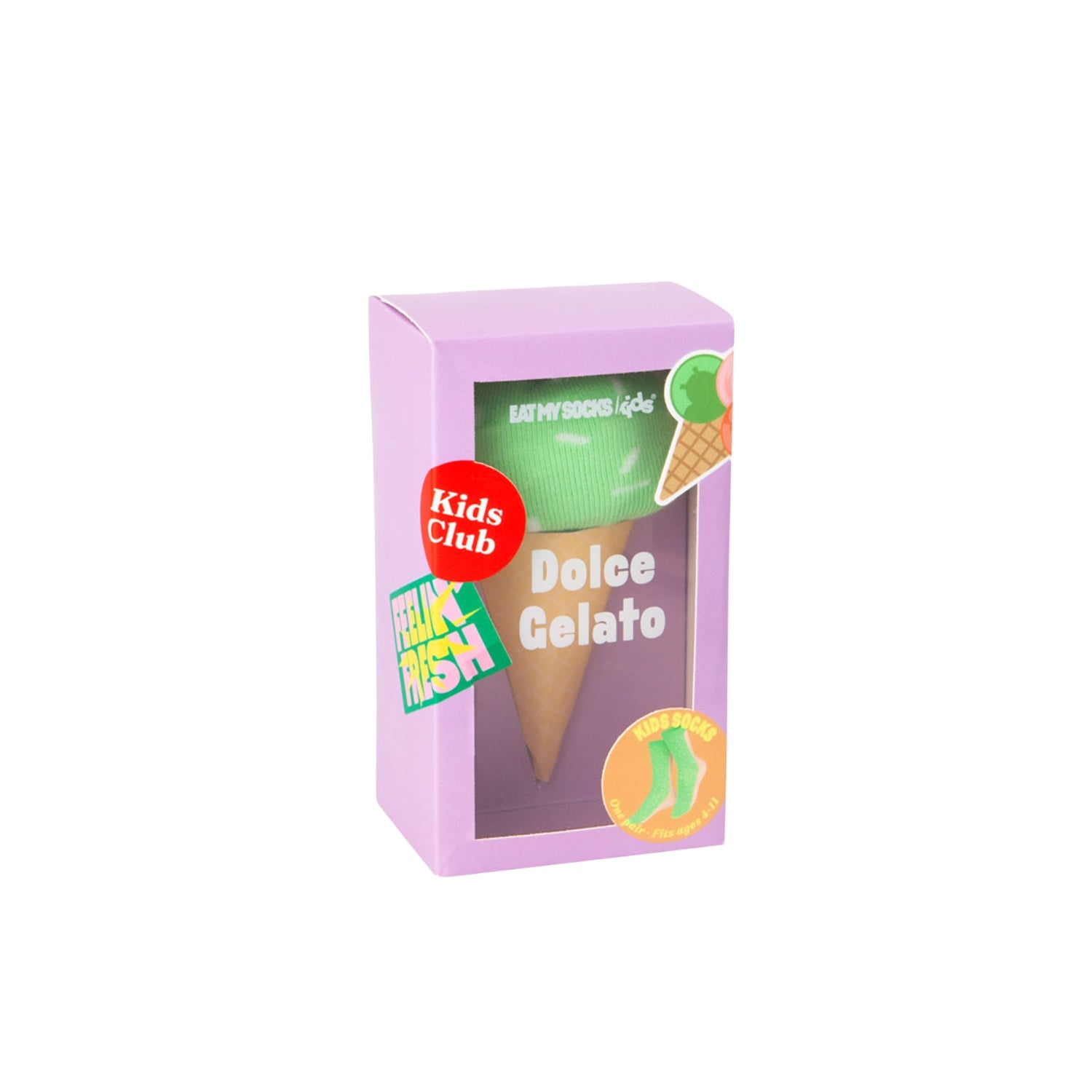 EAT MY SOCKS KIDS DOLCE GELATO - GREEN/WHITE