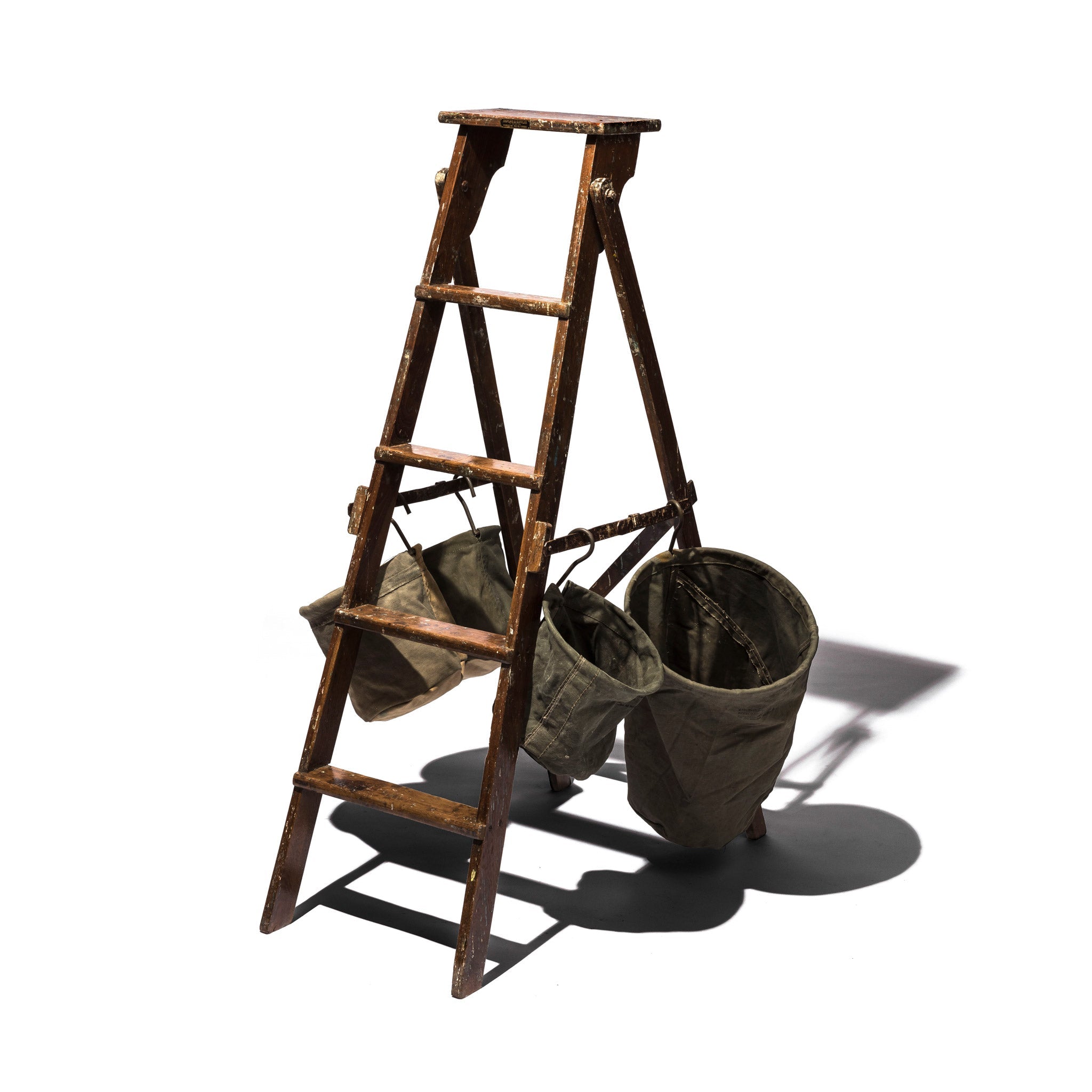 PUEBCO VINTAGE TENT FABRIC HOOK BASKET / Small