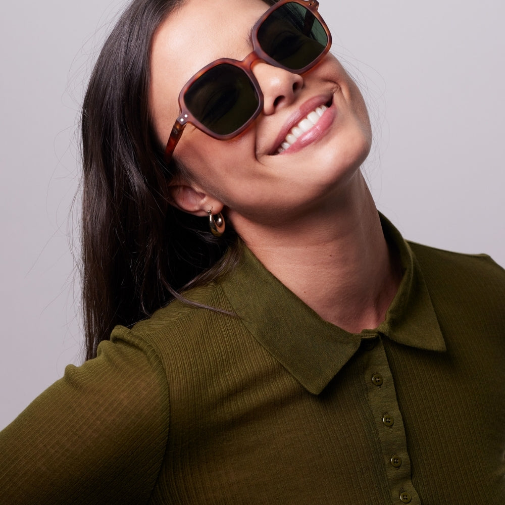 IZIPIZI SUN OFFICE HAVANE GREEN LENSES - HAVANE