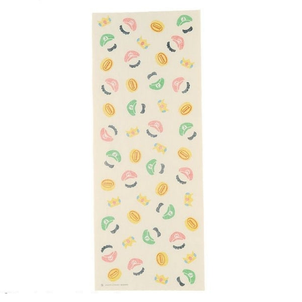 MARUSHIN SUN HEART SUPER MARIO TEMARI SILHOUETTE JAPANESE HAND TOWEL - MULTICOLOR