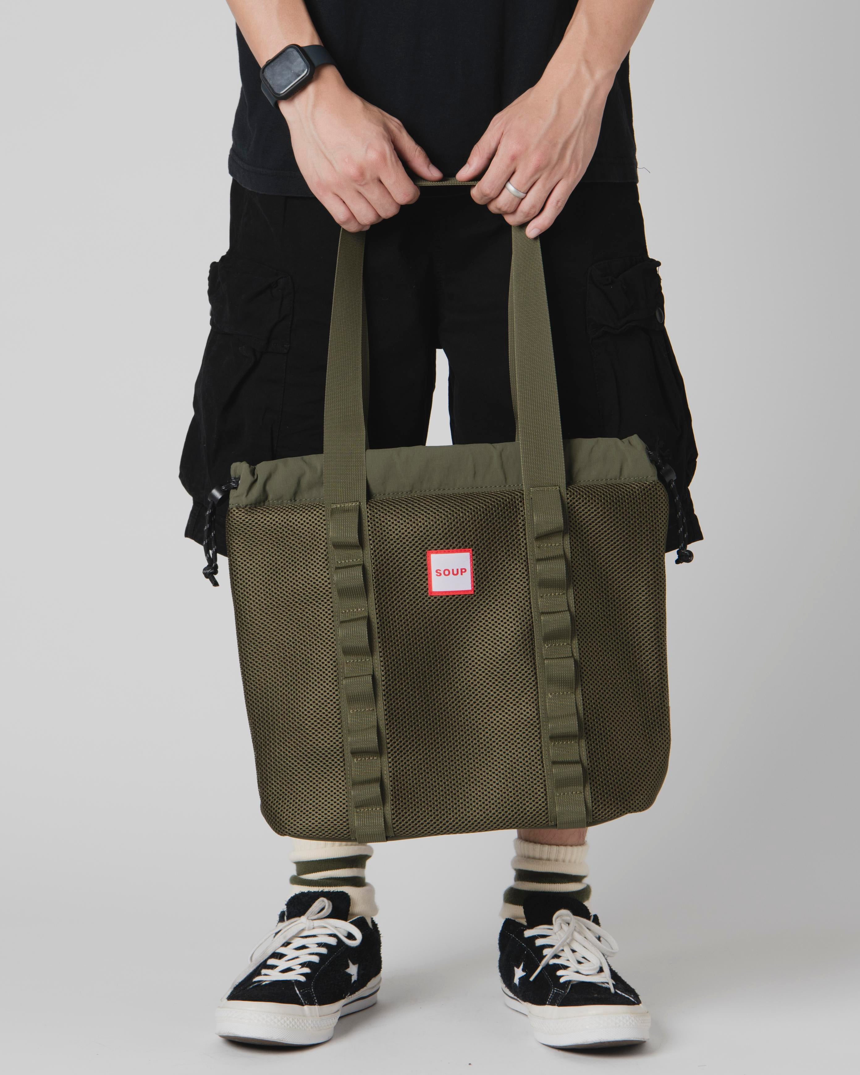 SOUP DAILY SHOPPER TOTE - GREEN KHAKI