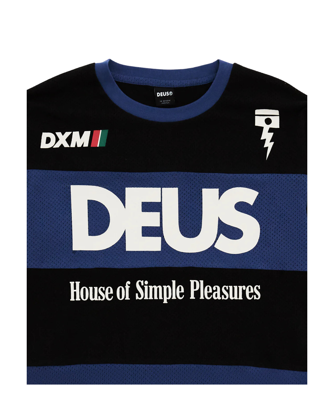 DEUS EX MACHINA VILANDER MOTO JERSEY - MECHANIC BLUE COMBO