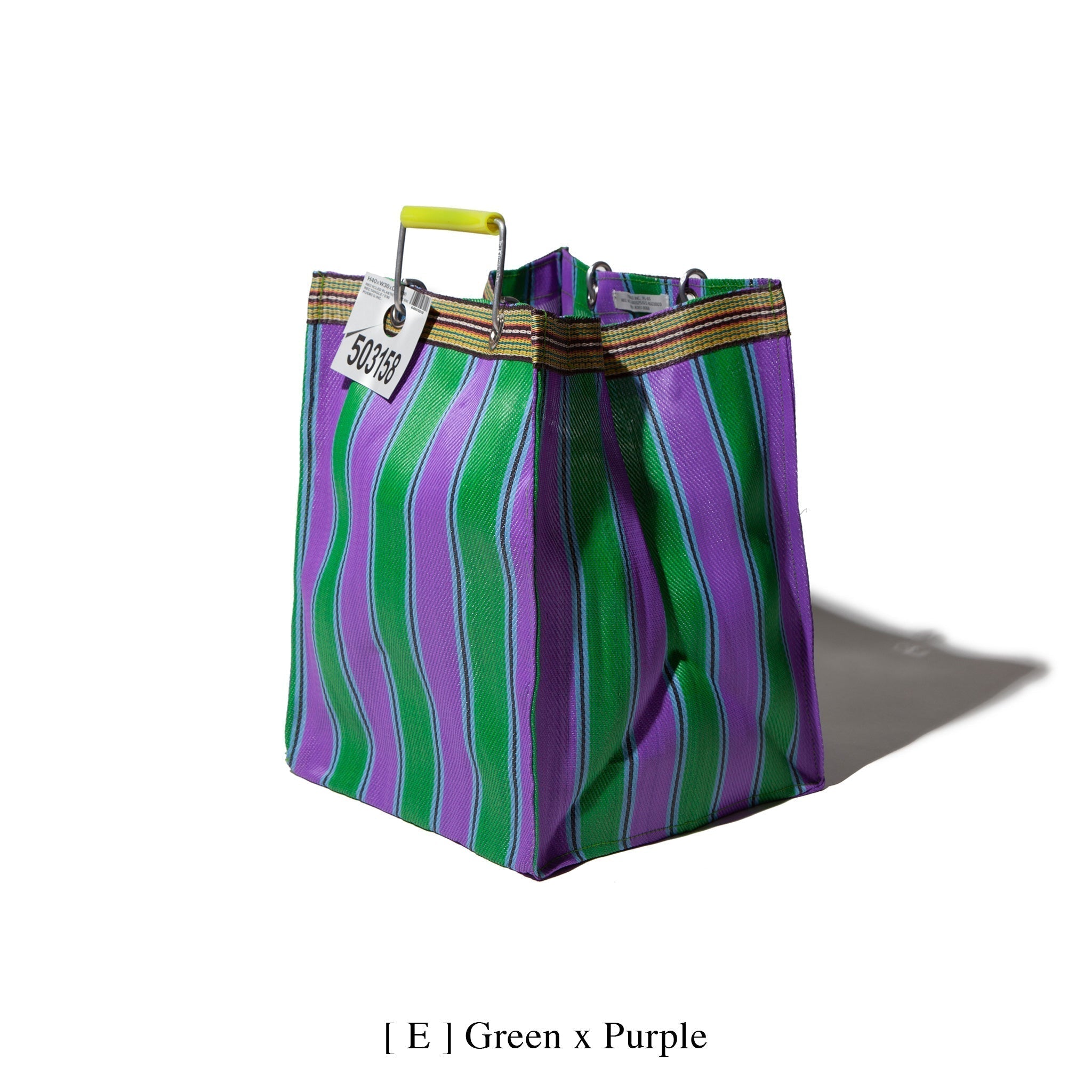 PUEBCO RECYCLED PLASTIC STRIPE BAG / Rectangle D26