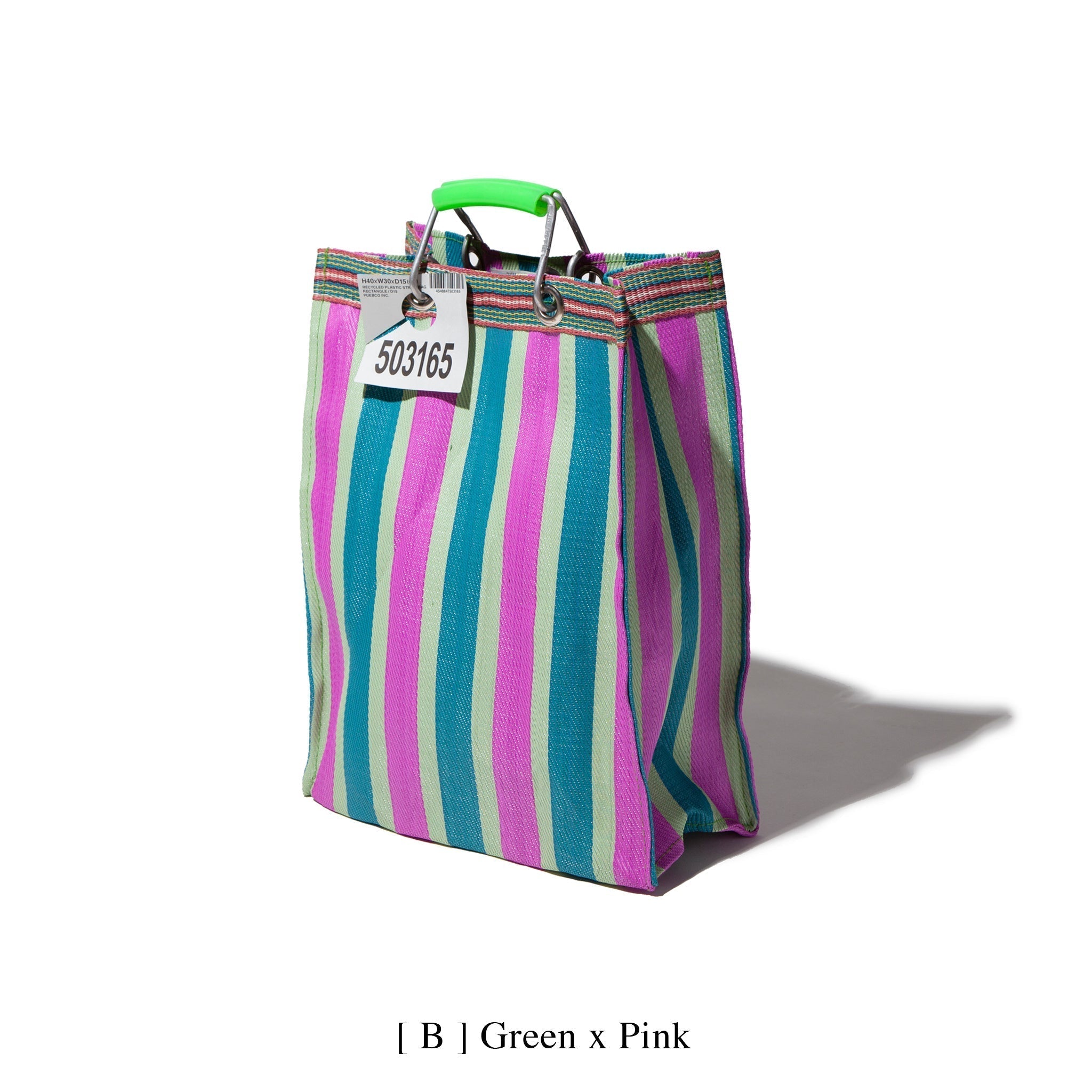 PUEBCO RECYCLED PLASTIC STRIPE BAG / Rectangle D15
