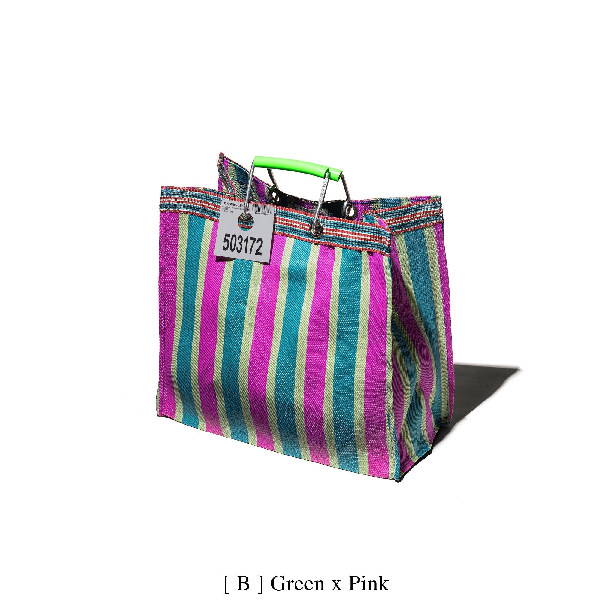PUEBCO RECYCLED PLASTIC STRIPE BAG / Square