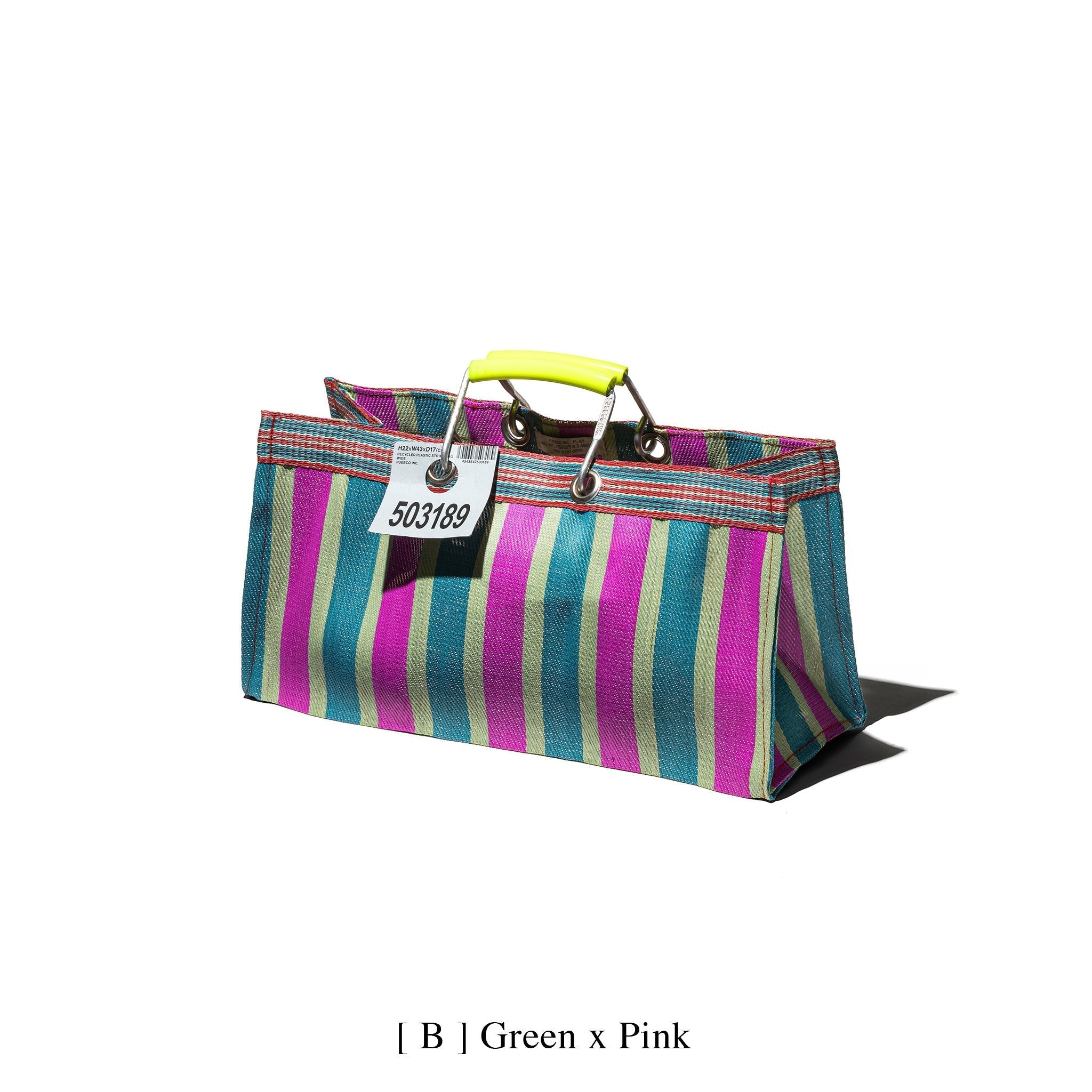 PUEBCO RECYCLED PLASTIC STRIPE BAG / Wide