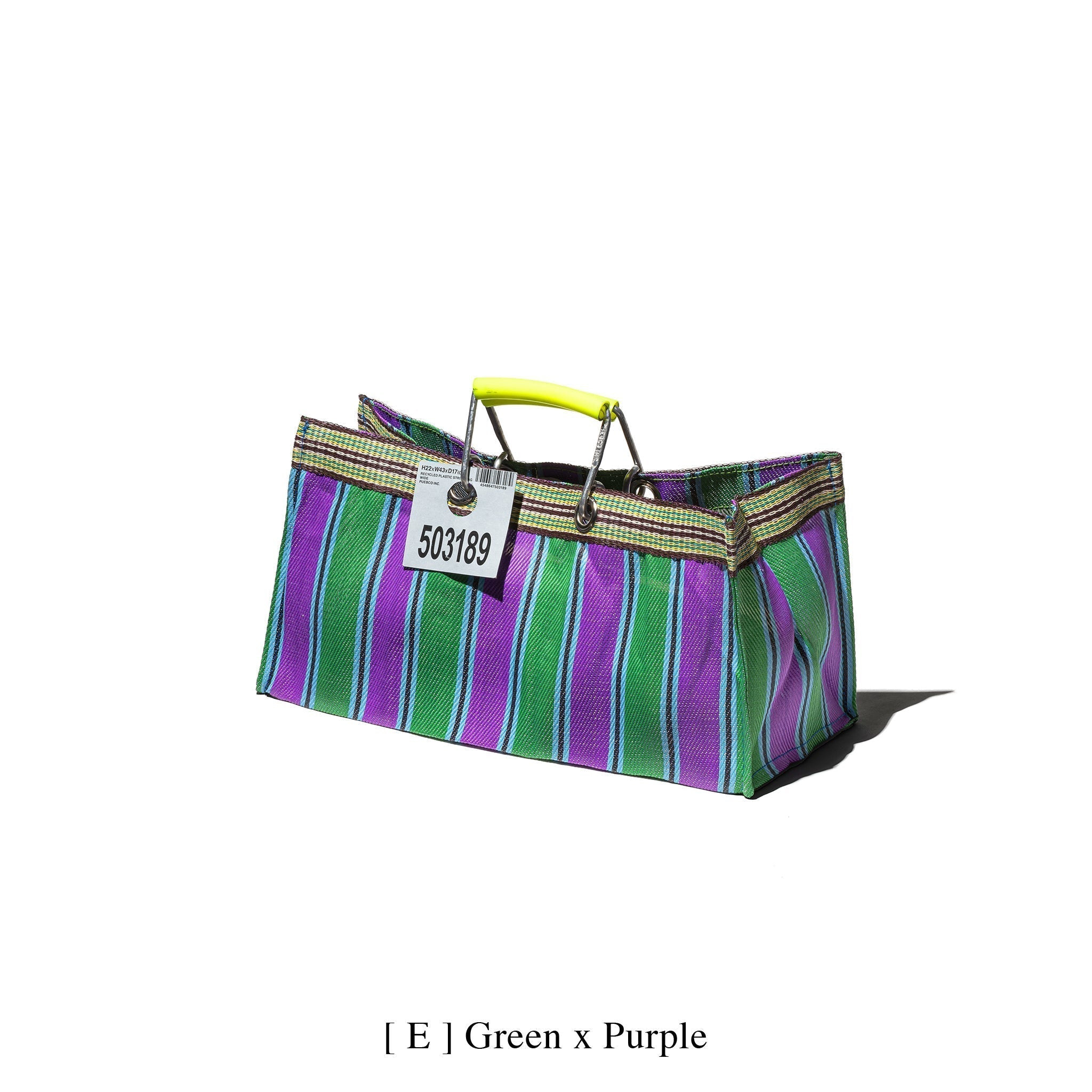 PUEBCO RECYCLED PLASTIC STRIPE BAG / Wide