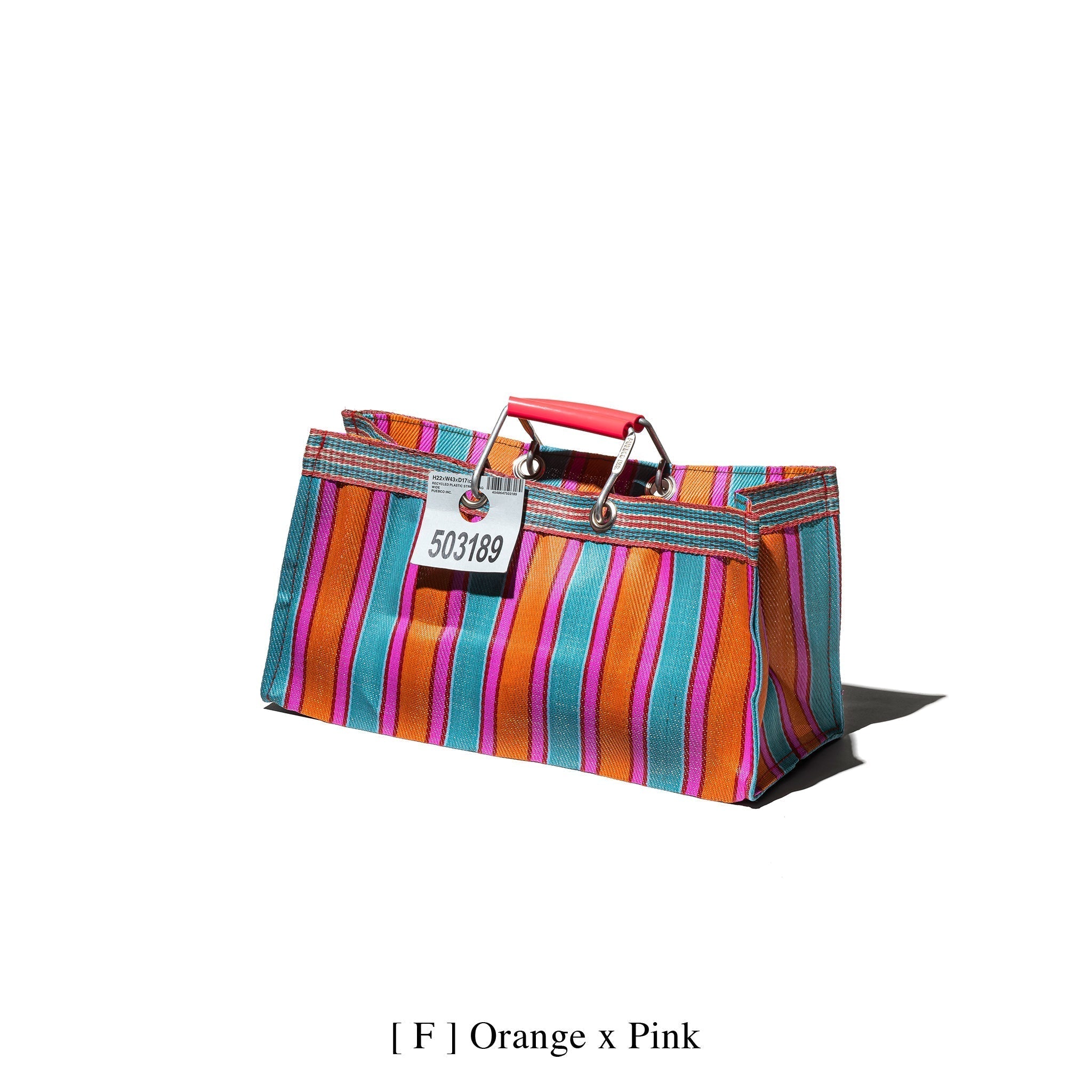 PUEBCO RECYCLED PLASTIC STRIPE BAG / Wide