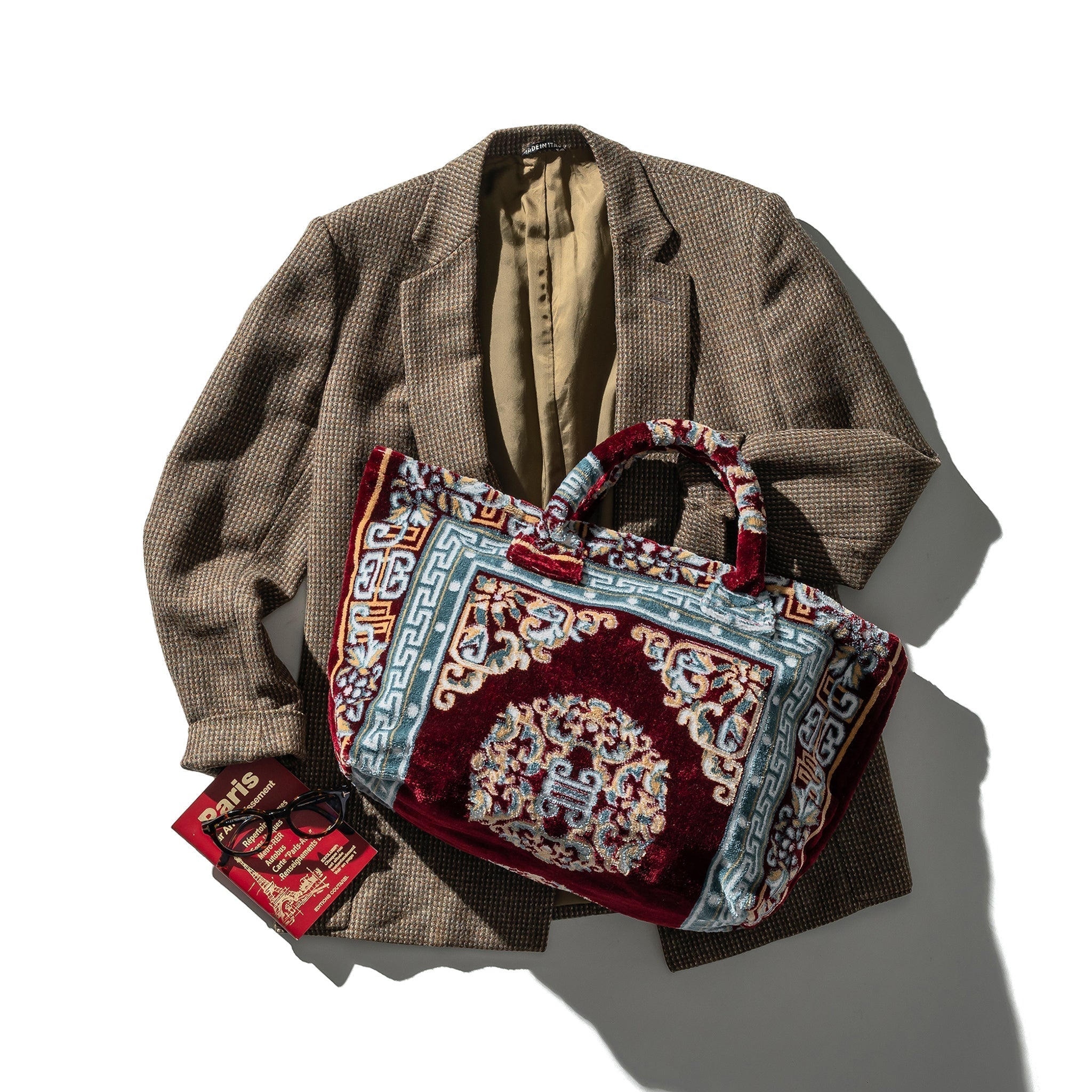 PUEBCO RUG FABRIC BAG / Burgundy