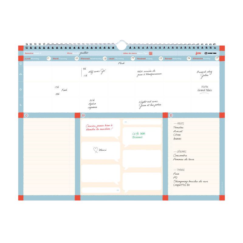 PAPIER TIGRE THE WEEKLY PLANNER X JOW - NO COLOR