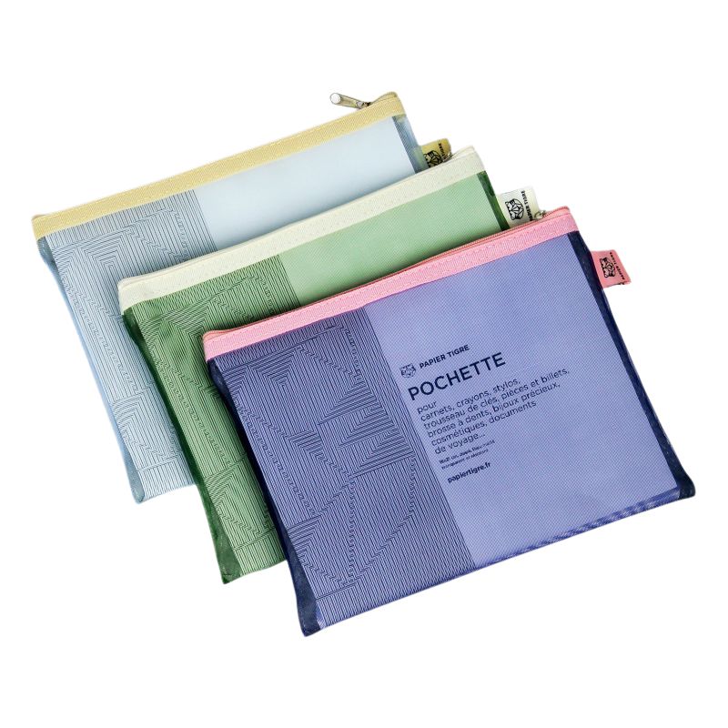 PAPIER TIGRE POCHETTE MESH M - INDIGO