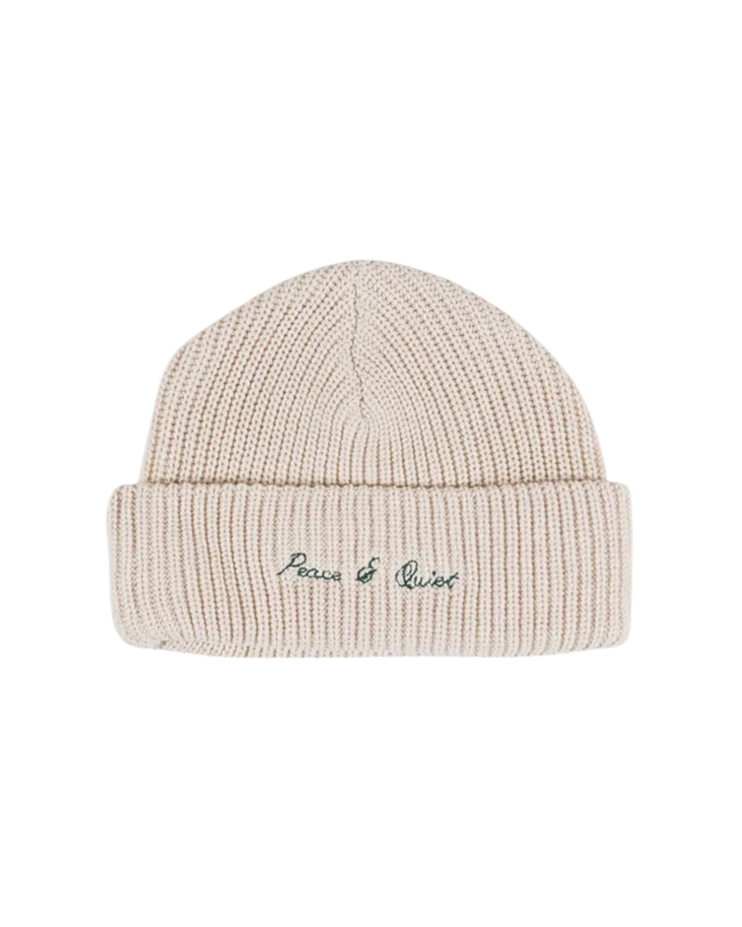 MUSEUM OF PEACE & QUIET SIGNATURE RIB KNIT BEANIE - BONE