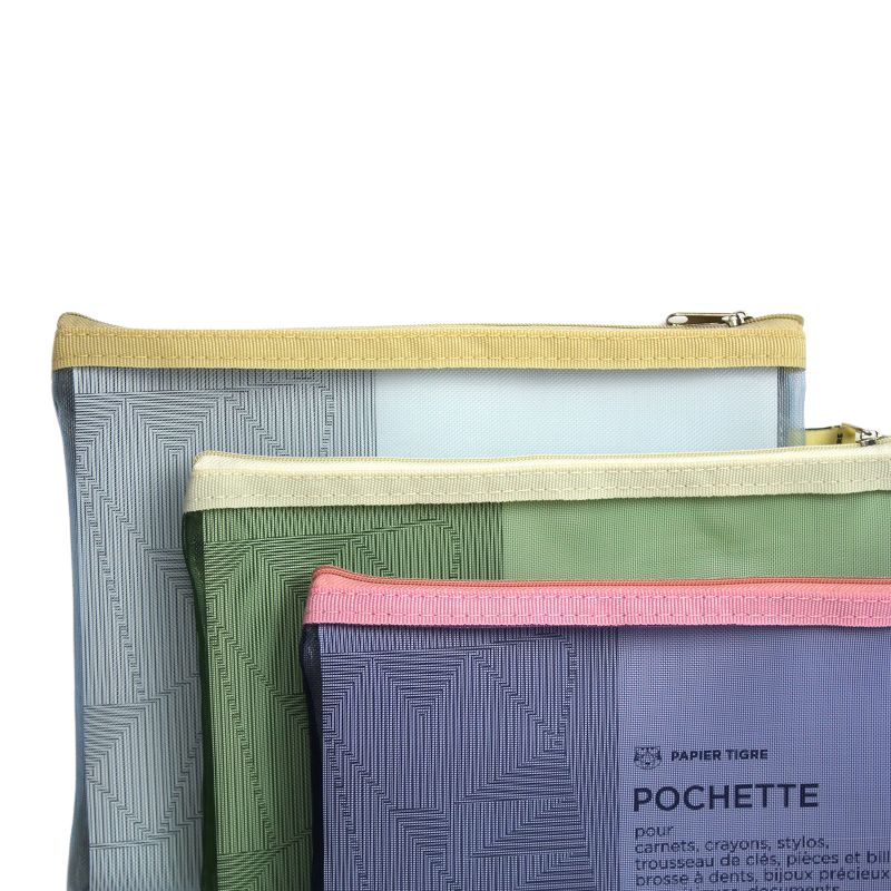 PAPIER TIGRE POCHETTE MESH M - INDIGO