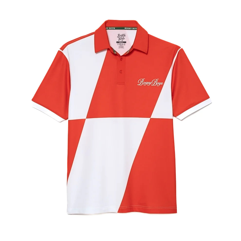 BOGEY BOYS SLANTED ATHLETIC POLO - TANGERINE