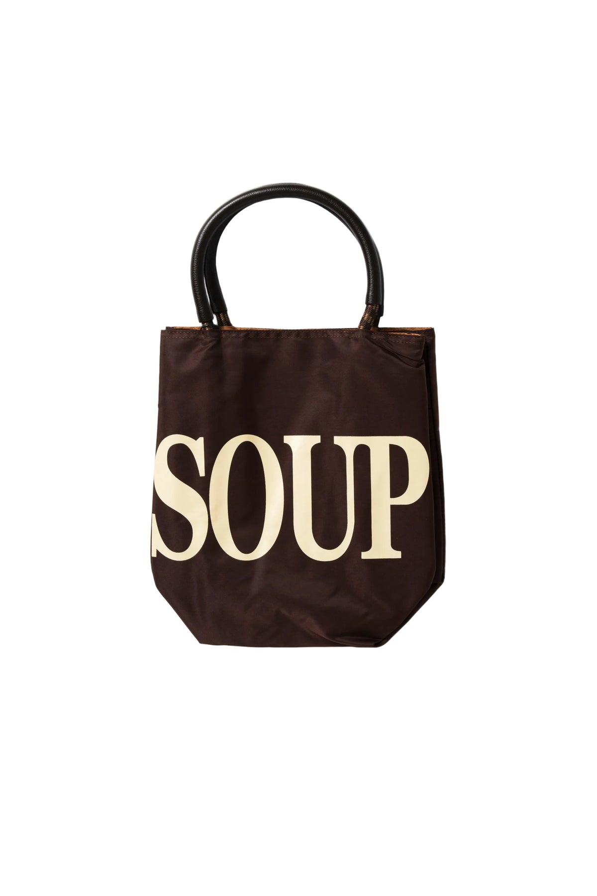 SOUP BOWL TOTE BAG - DARK BROWN/TURMERIC