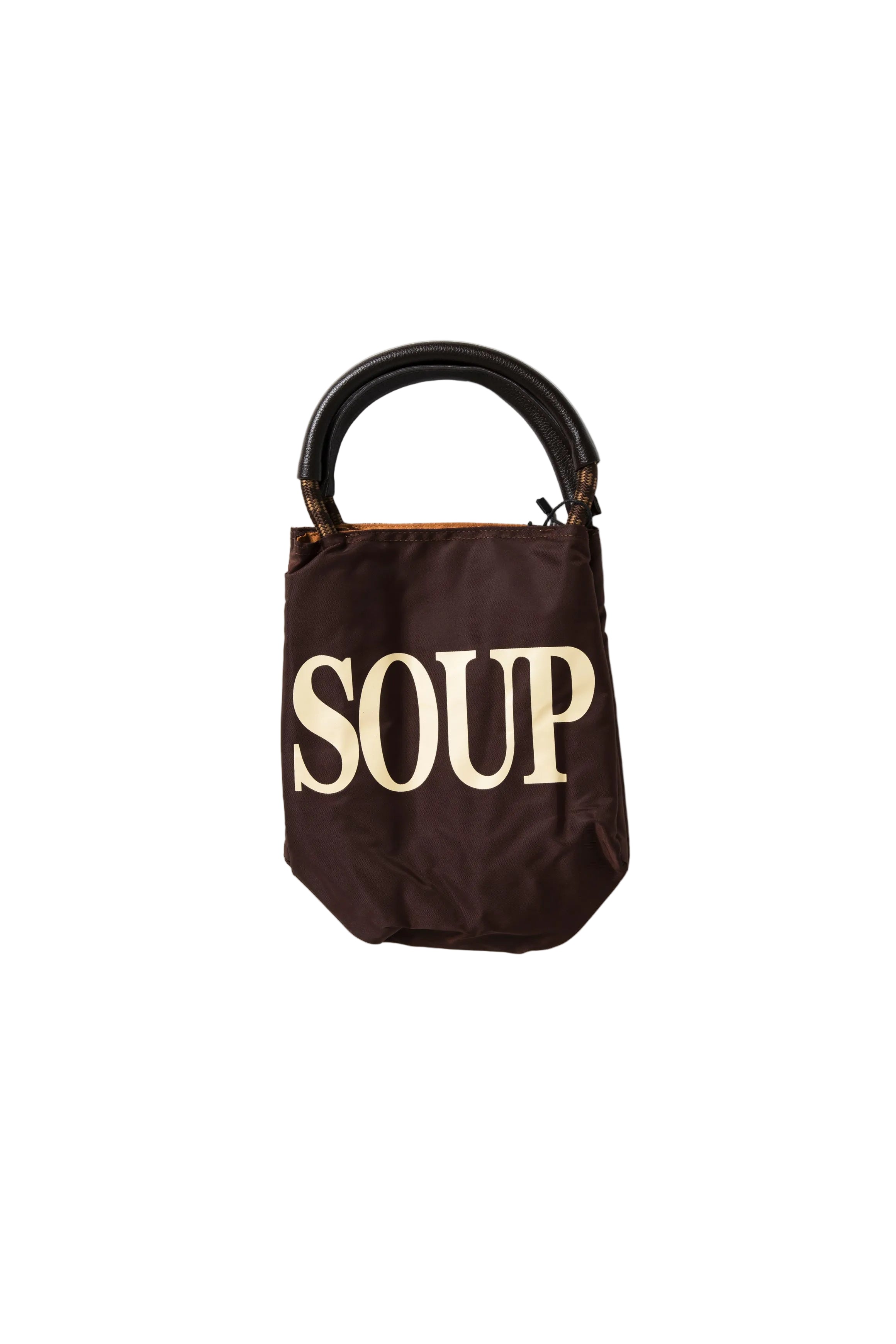 SOUP BOWL TOTE BAG - DARK BROWN/TURMERIC