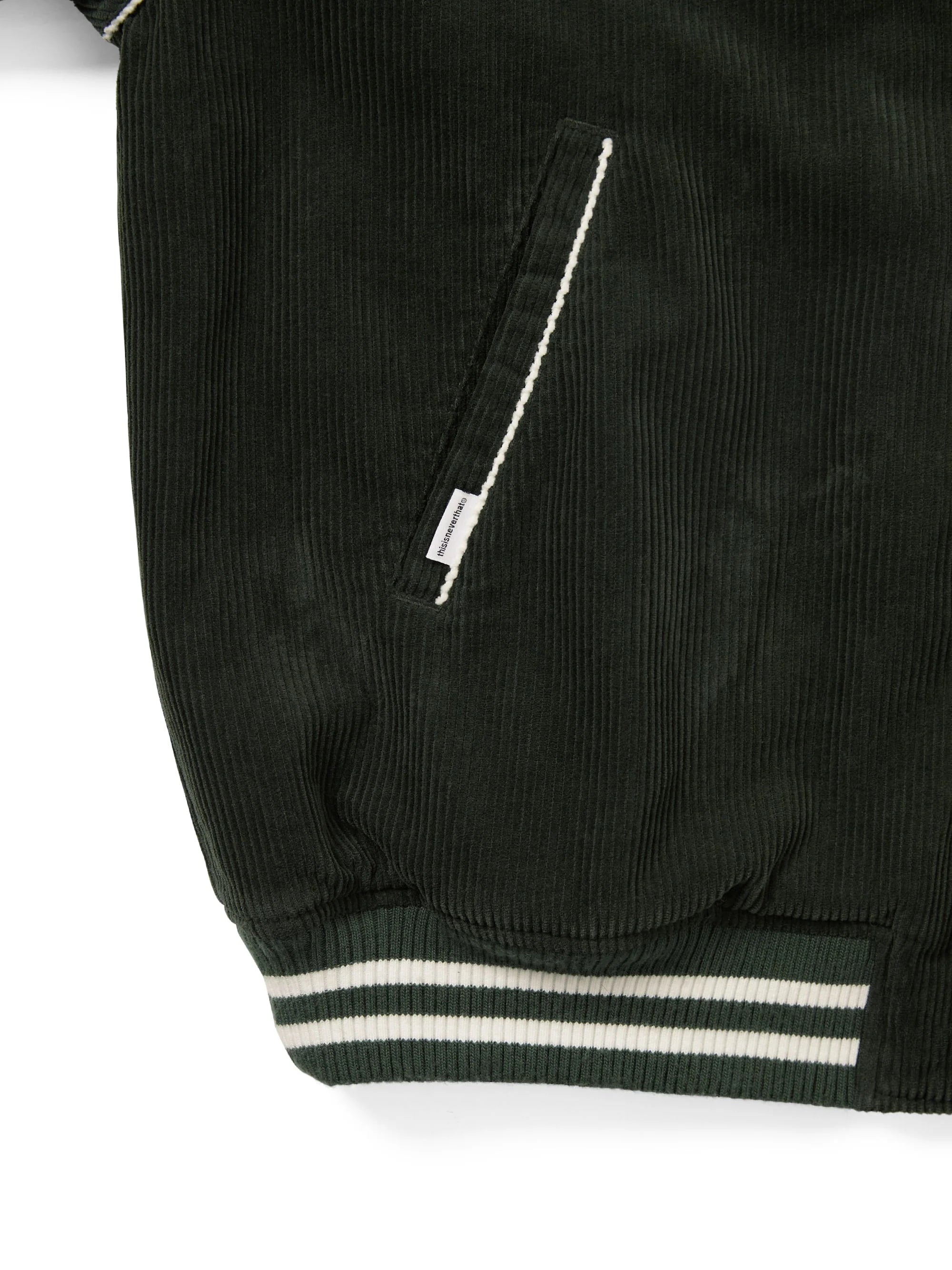 THISISNEVERTHAT - CORDUROY VARSITY JACKET - GREEN
