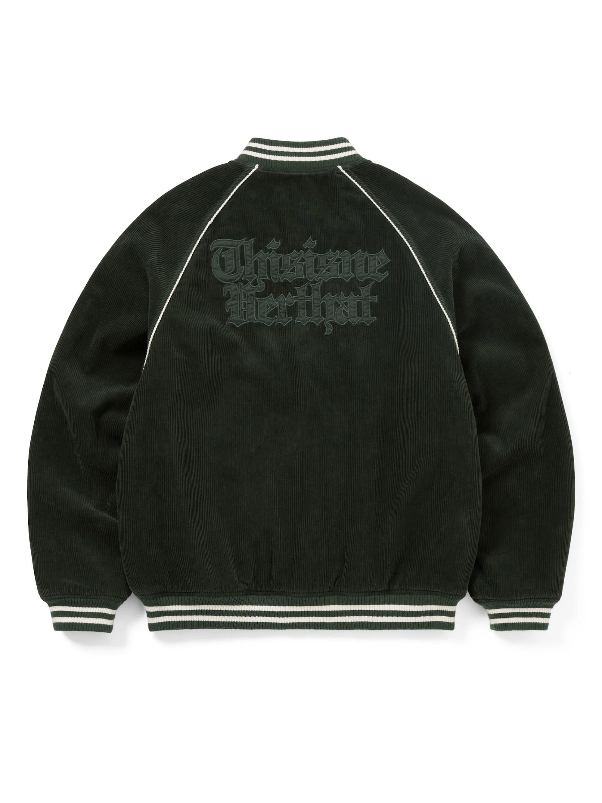THISISNEVERTHAT - CORDUROY VARSITY JACKET - GREEN