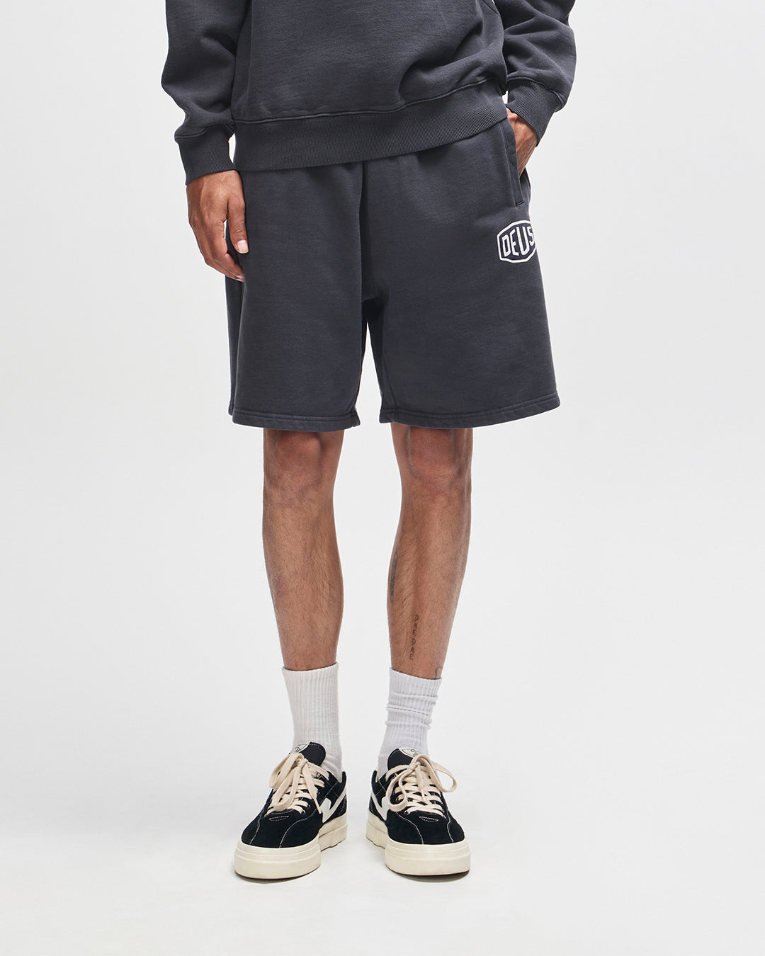 Shield Garment Dyed Track Short|Model