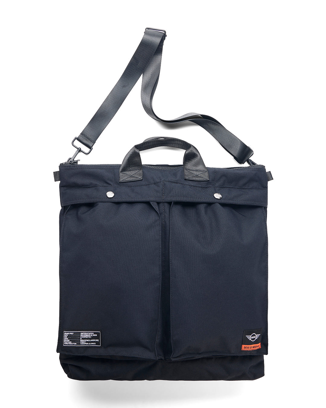 mini-helmet-tote-black|Flatlay