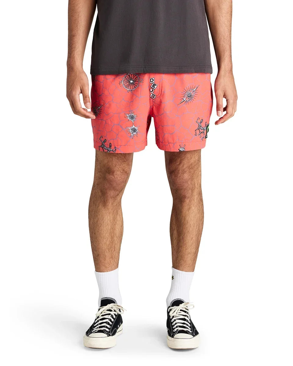DEUS EX MACHINA VIBRANT VIRUS BOARDSHORT (MESH) STRAWBERRY