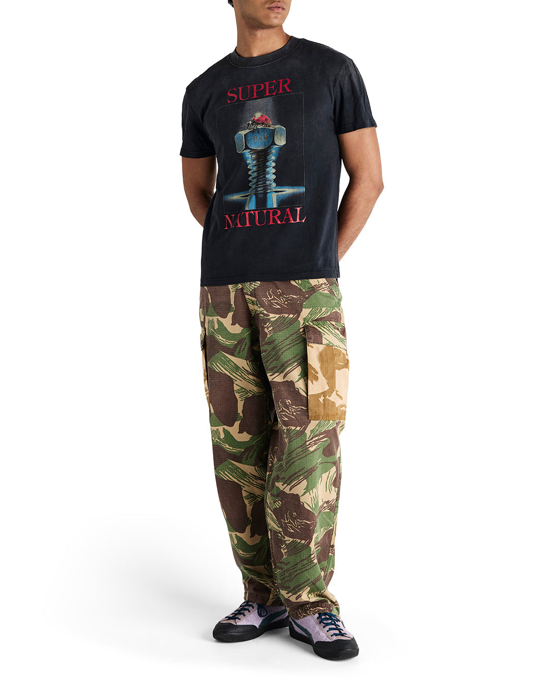 DEUS EX MACHINA DIVINE CONNECTION TEE - ANTHRACITE