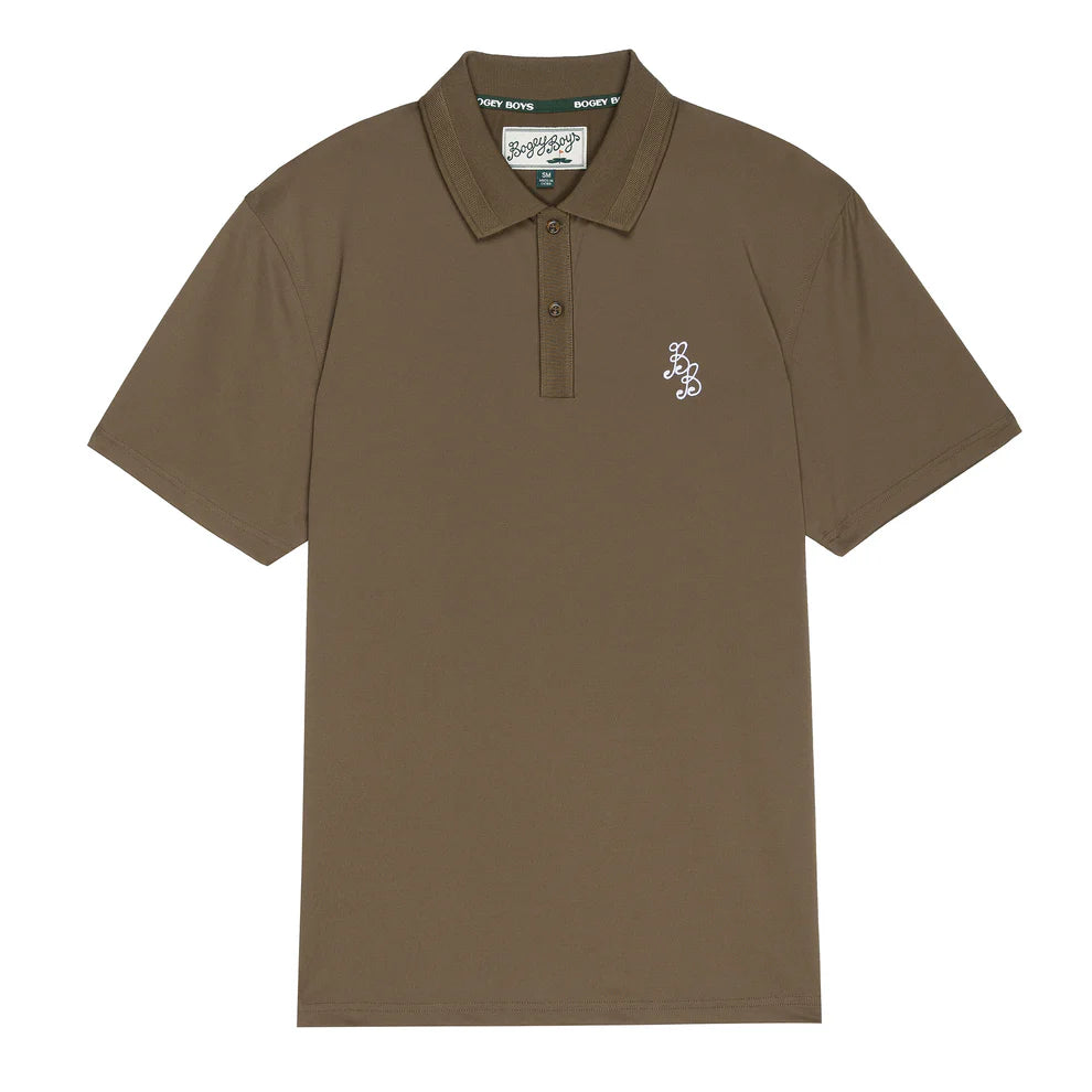 BOGEY BOYS ESSENTIALS ATHLETIC POLO - BOGEY BROWN