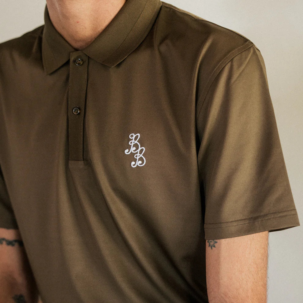 BOGEY BOYS ESSENTIALS ATHLETIC POLO - BOGEY BROWN
