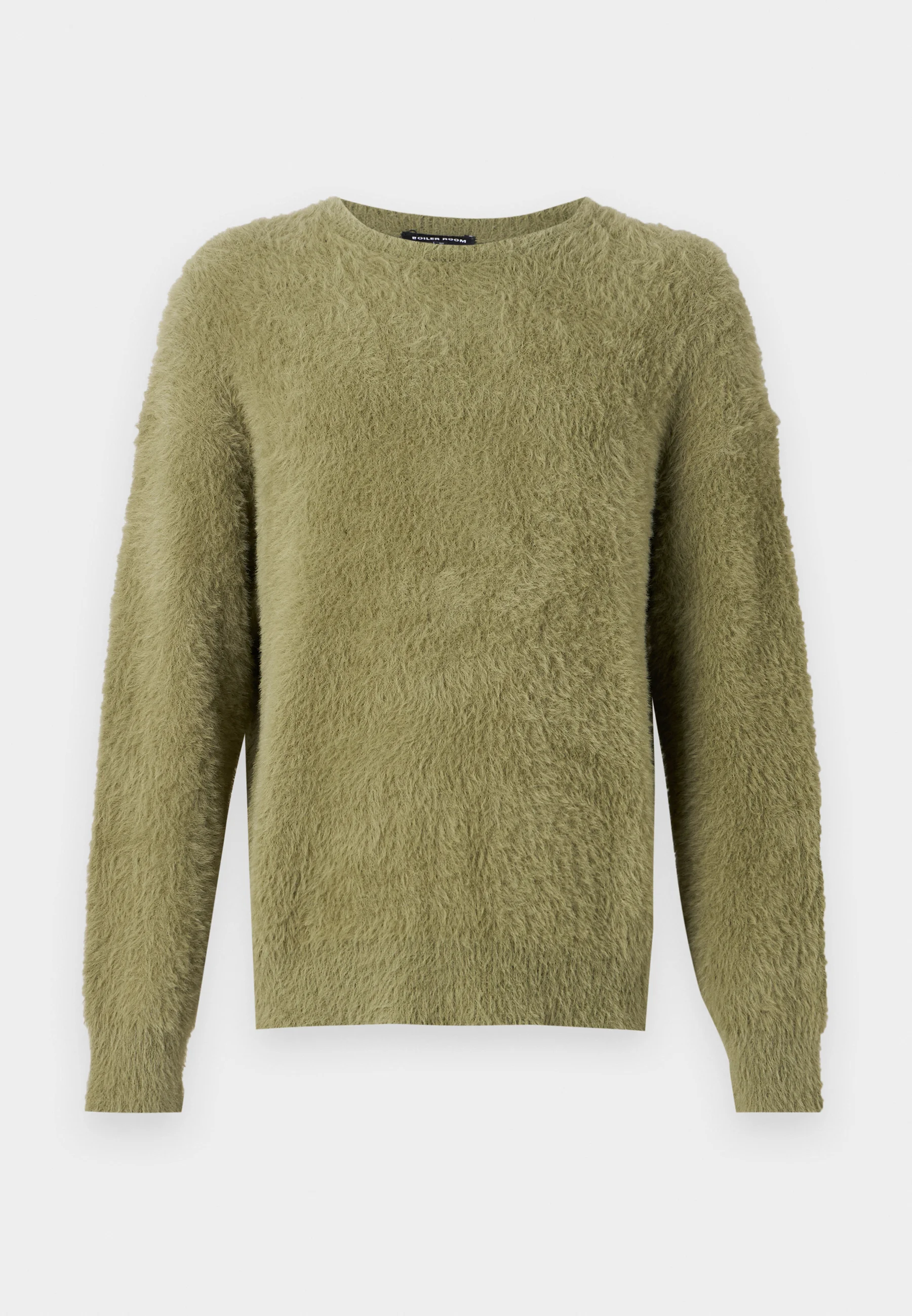 BOILER ROOM SHAGGY KNIT CREW - KHAKI