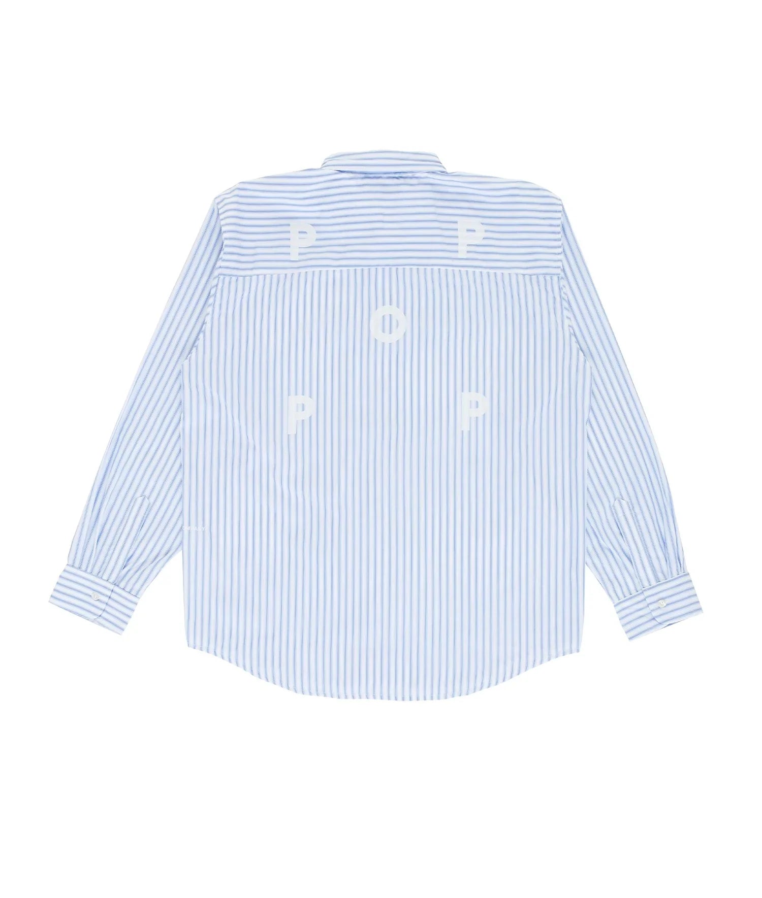 POP STRIPED LOGO SHIRT - WHITE/BLUE