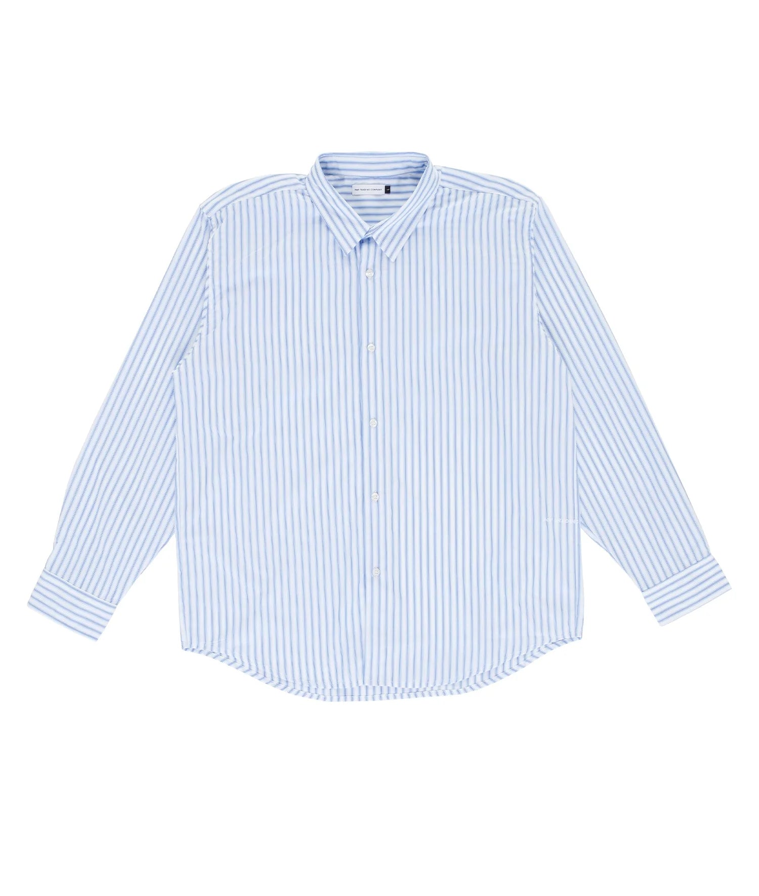 POP STRIPED LOGO SHIRT - WHITE/BLUE