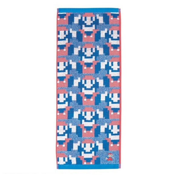 MARUSHIN SUN HEART SUPER MARIO END PATTERN FACE TOWEL - MULTICOLOR