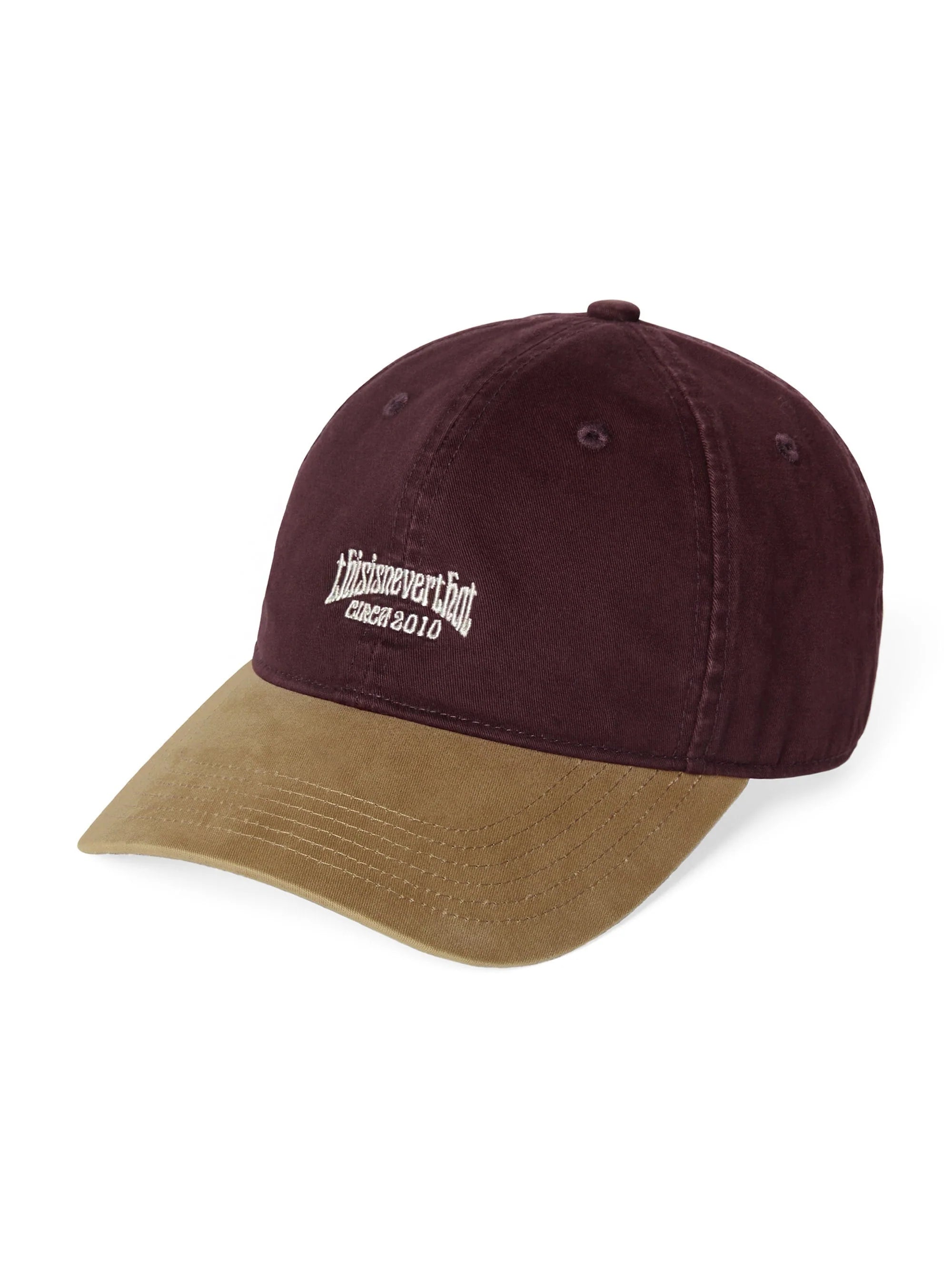 THISISNEVERTHAT SMALL RS-LOGO CAP - BURGUNDY/BEIGE