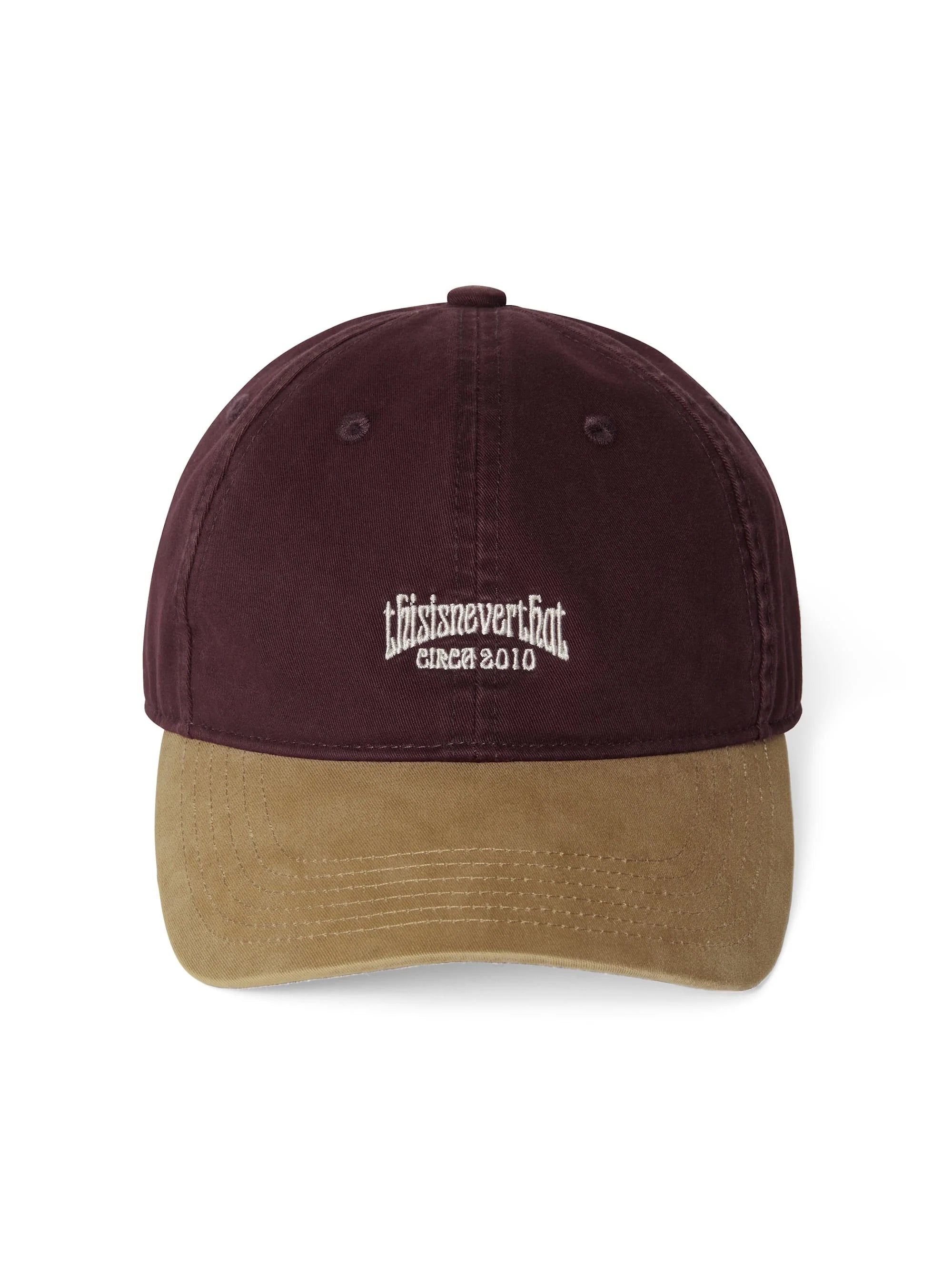 THISISNEVERTHAT SMALL RS-LOGO CAP - BURGUNDY/BEIGE