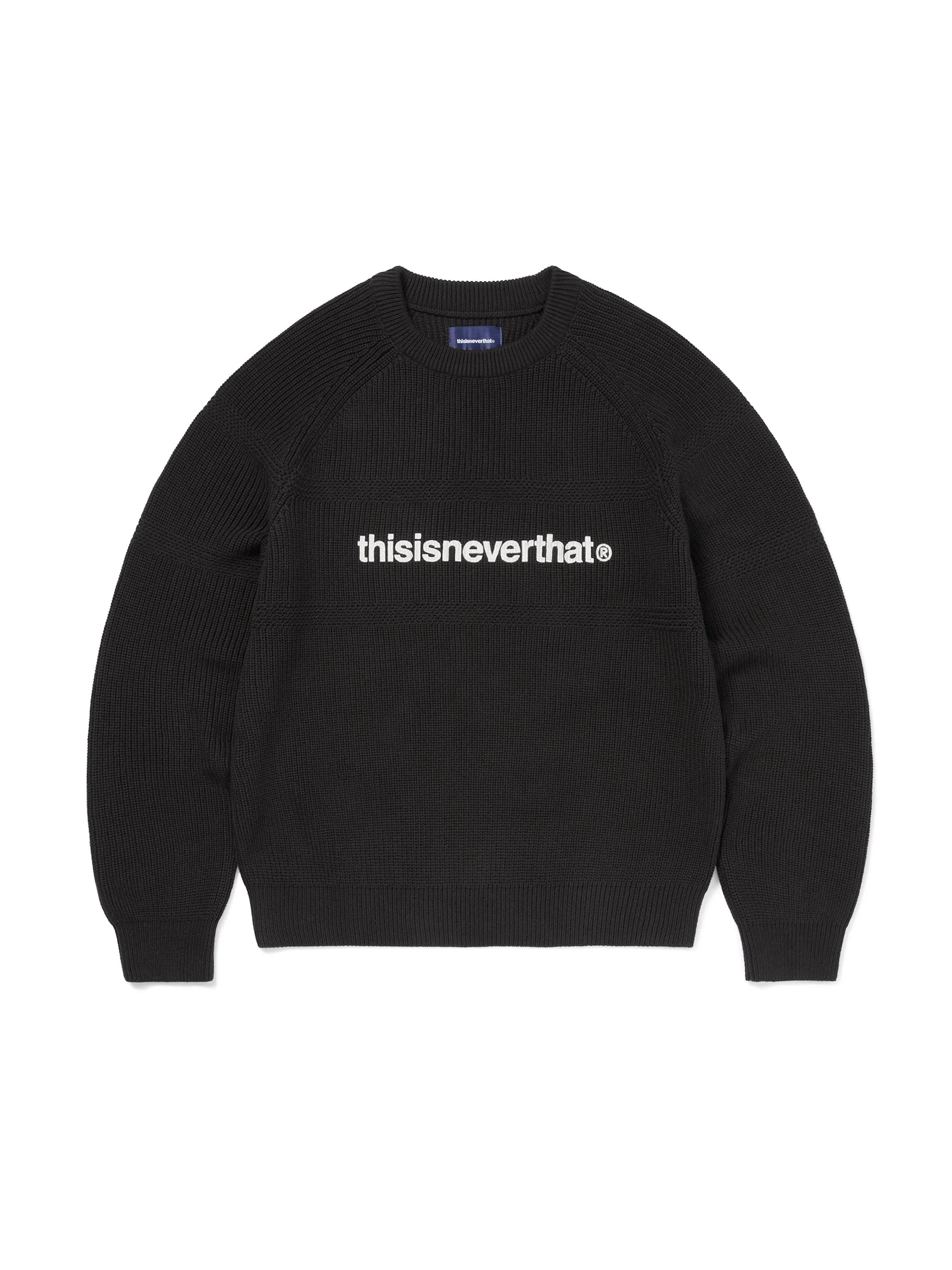 THISISNEVERTHAT - T-LOGO KNIT SWEATER - BLACK
