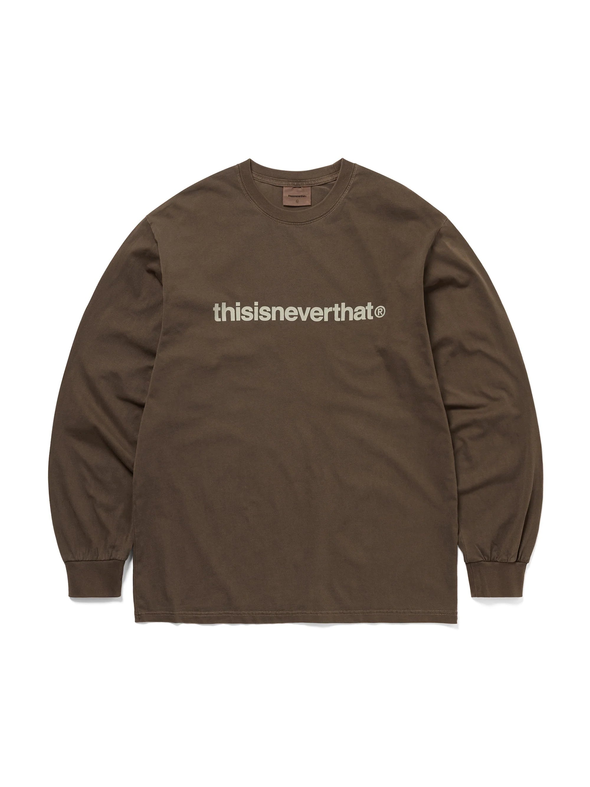 THISISNEVERTHAT T-LOGO L/S TEE - DARK CHOCOLATE