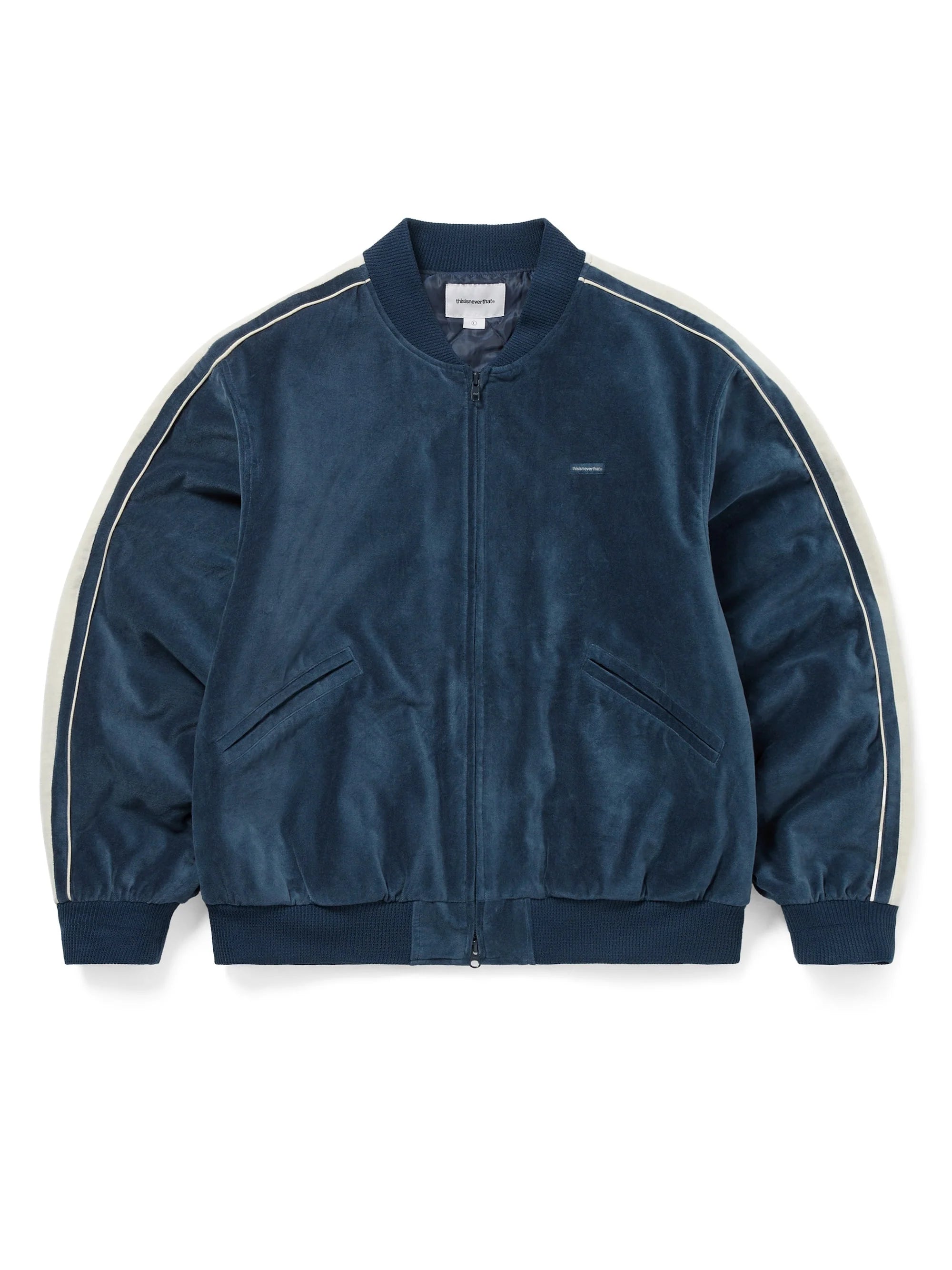 THISISNEVERTHAT - VELVET TRACK JACKET - BLUE