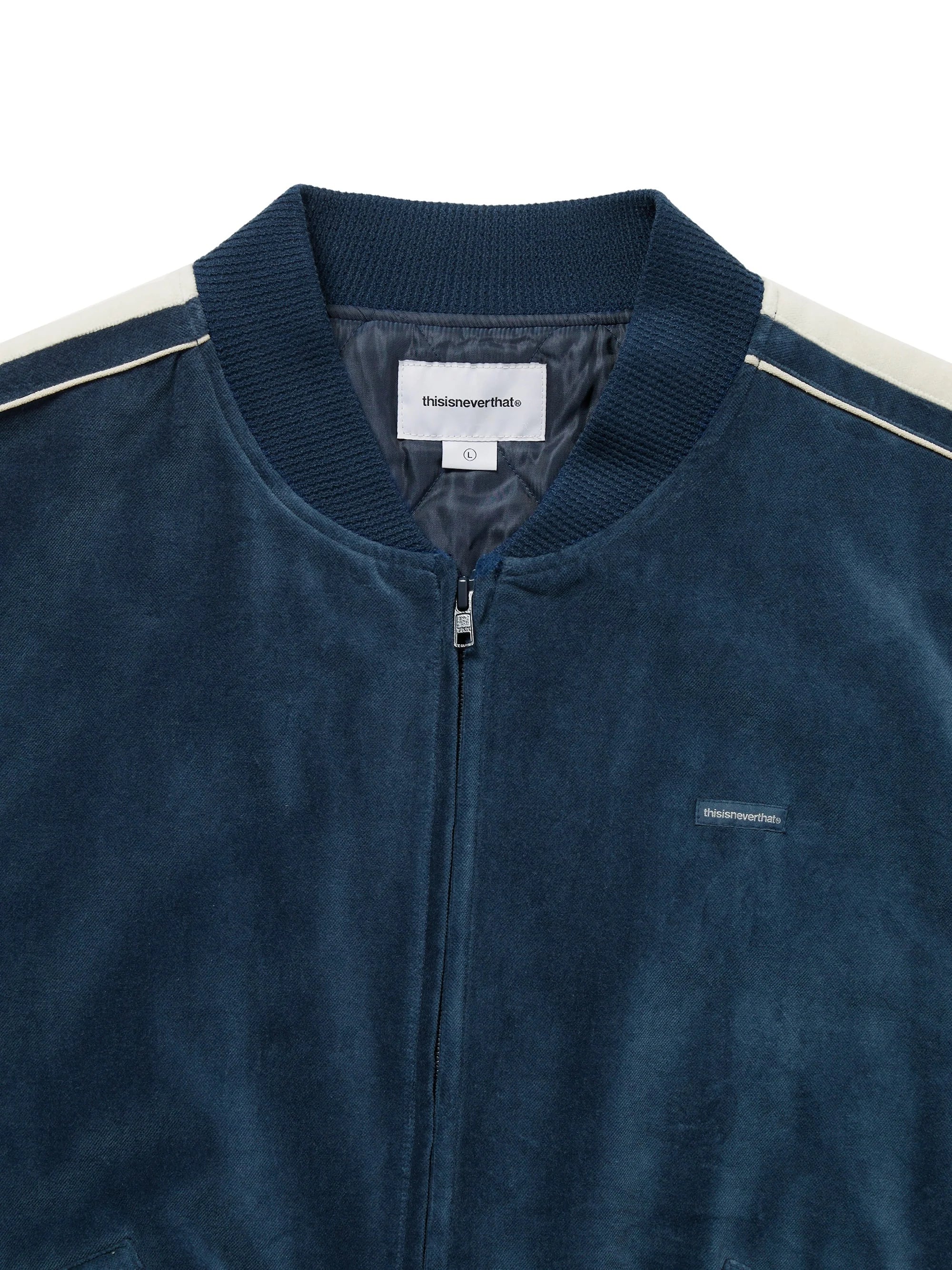 THISISNEVERTHAT - VELVET TRACK JACKET - BLUE