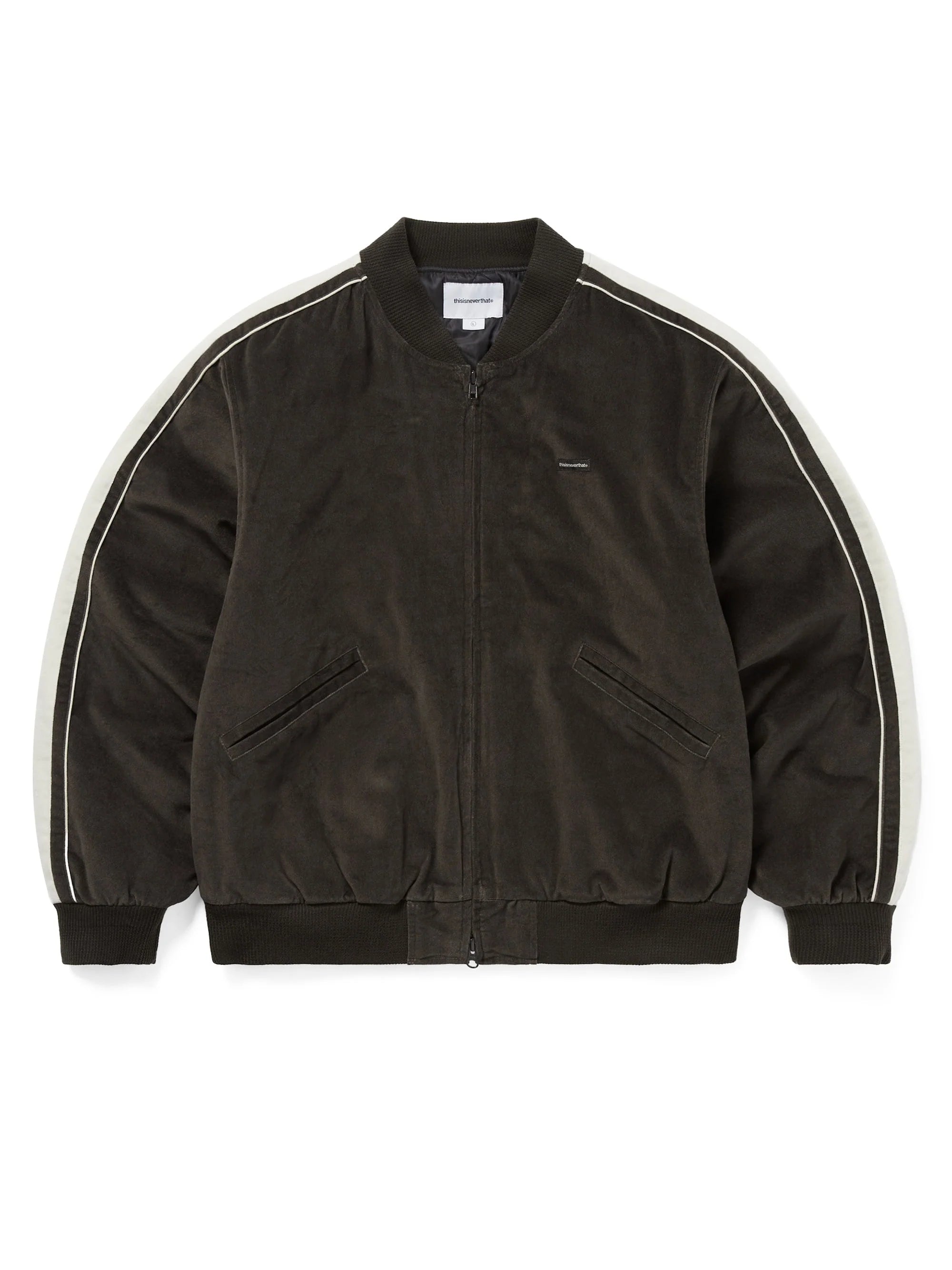 THISISNEVERTHAT- VELVET TRACK JACKET - BROWN