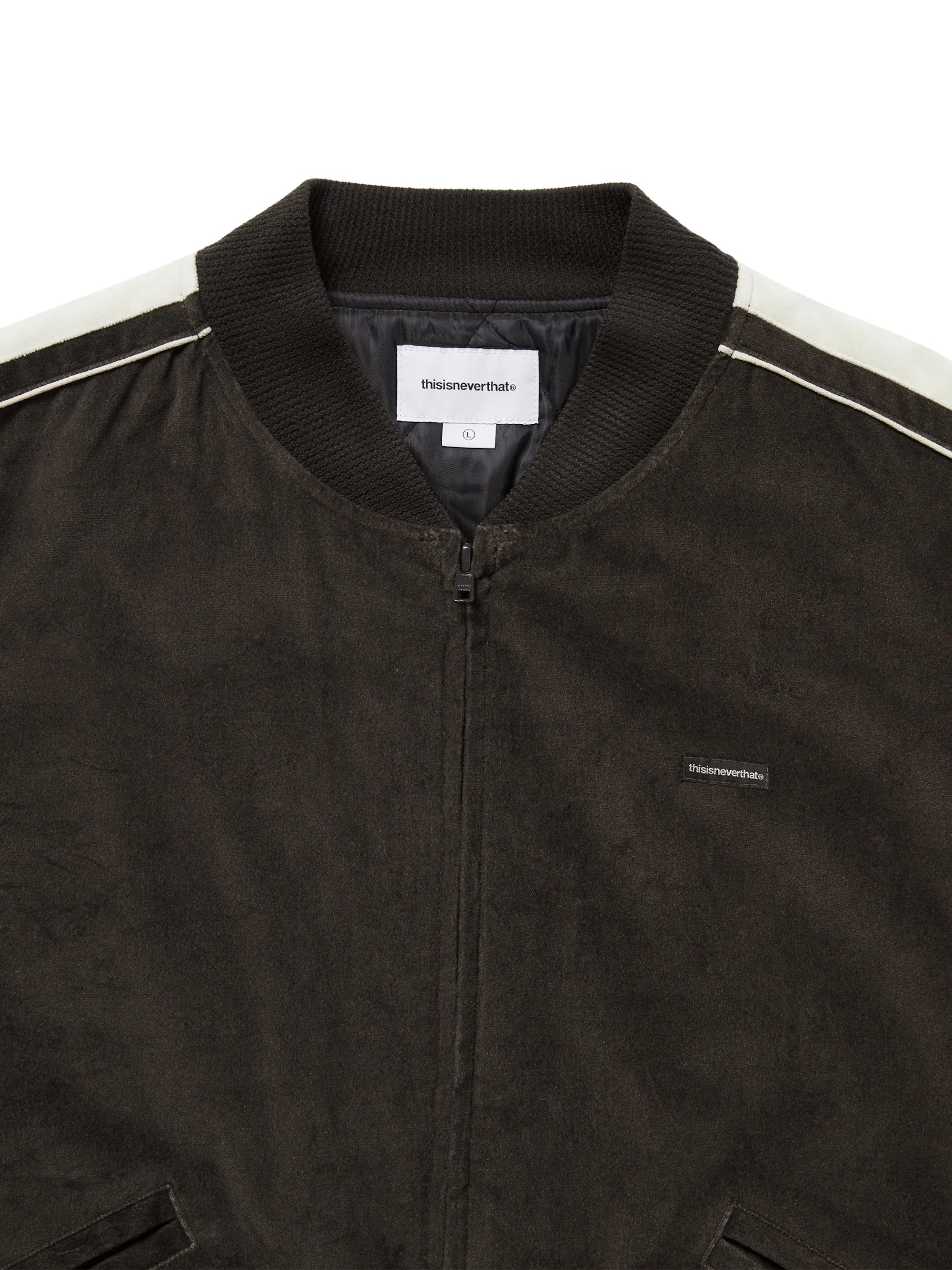 THISISNEVERTHAT- VELVET TRACK JACKET - BROWN