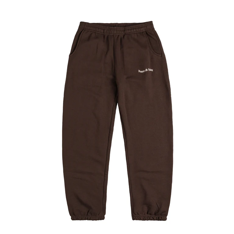 MUSEUM OF PEACE & QUIET WORDMARK SWEATPANTS - BROWN